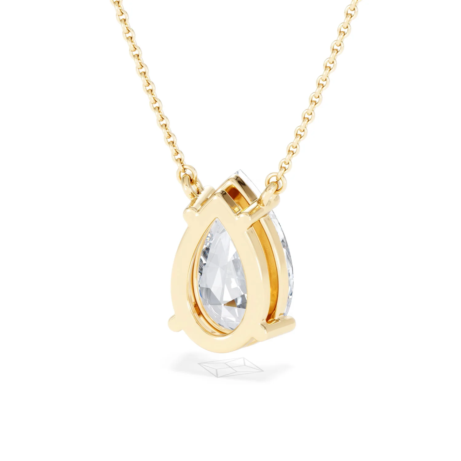 Wanderlust 3.00ct Floating Pear Cut Lab Diamond Necklaces in 9K Yellow Gold - Image 44