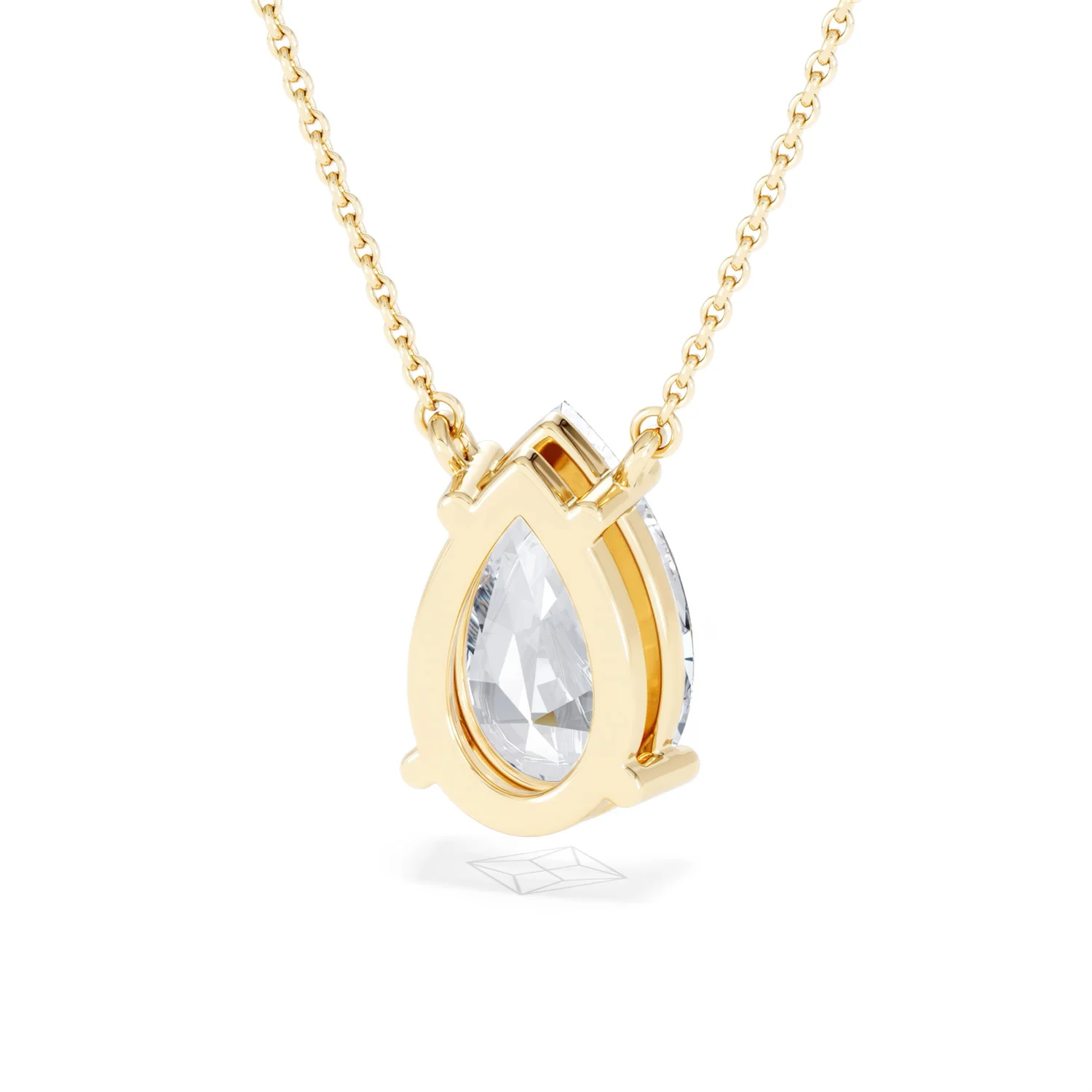 Wanderlust 3.00ct Floating Pear Cut Lab Diamond Necklaces in 9K Yellow Gold - Image 45