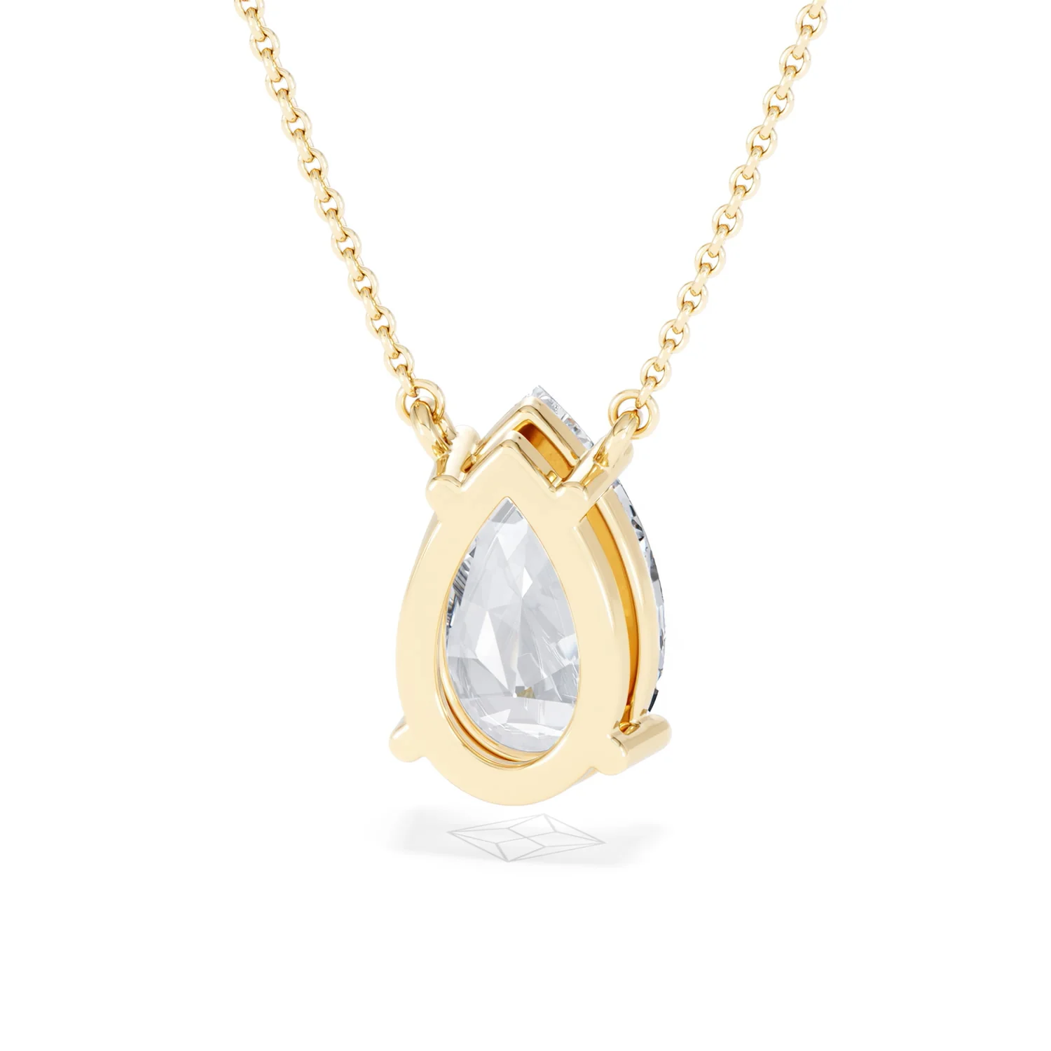 Wanderlust 3.00ct Floating Pear Cut Lab Diamond Necklaces in 9K Yellow Gold - Image 46