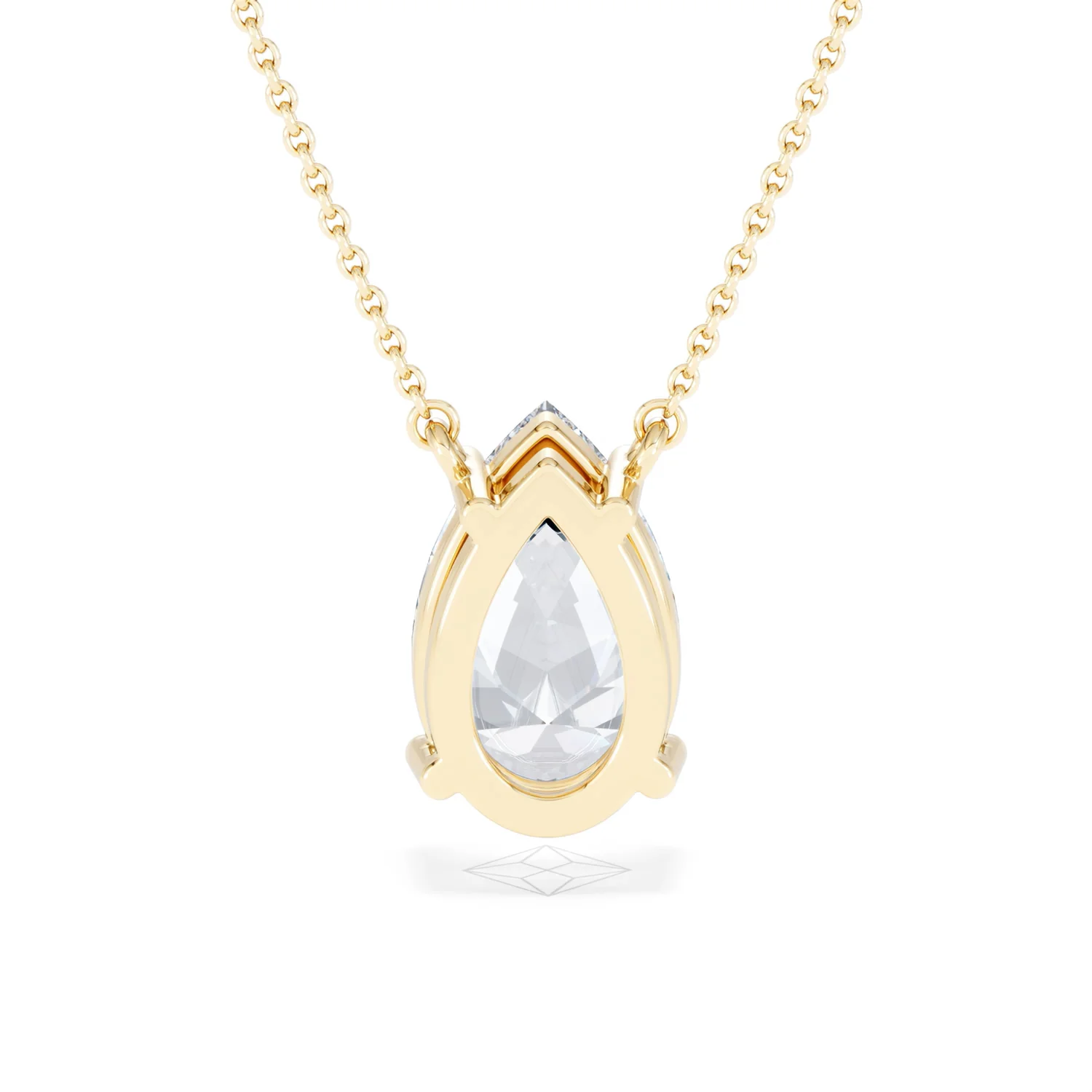 Wanderlust 3.00ct Floating Pear Cut Lab Diamond Necklaces in 9K Yellow Gold - Image 49