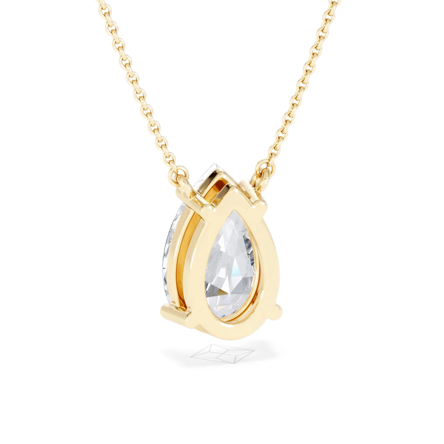 Wanderlust 3.00ct Floating Pear Cut Lab Diamond Necklaces in 9K Yellow Gold - Image 53