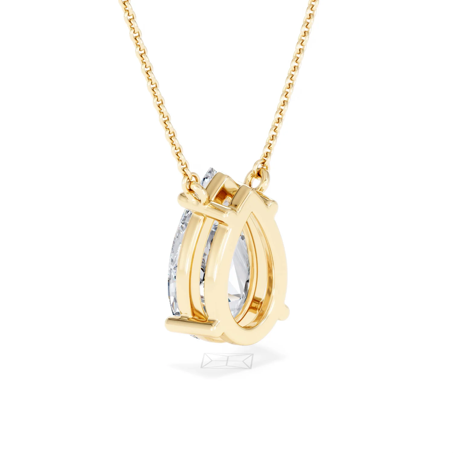 Wanderlust 3.00ct Floating Pear Cut Lab Diamond Necklaces in 9K Yellow Gold - Image 58