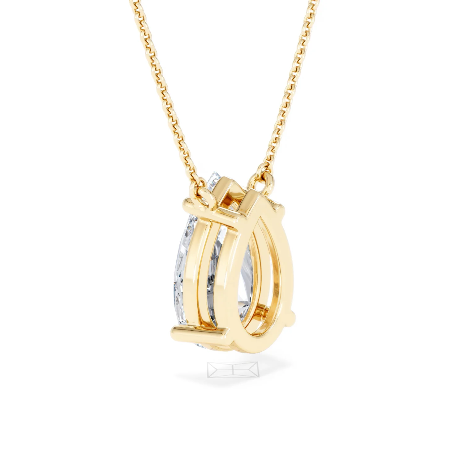 Wanderlust 3.00ct Floating Pear Cut Lab Diamond Necklaces in 9K Yellow Gold - Image 59