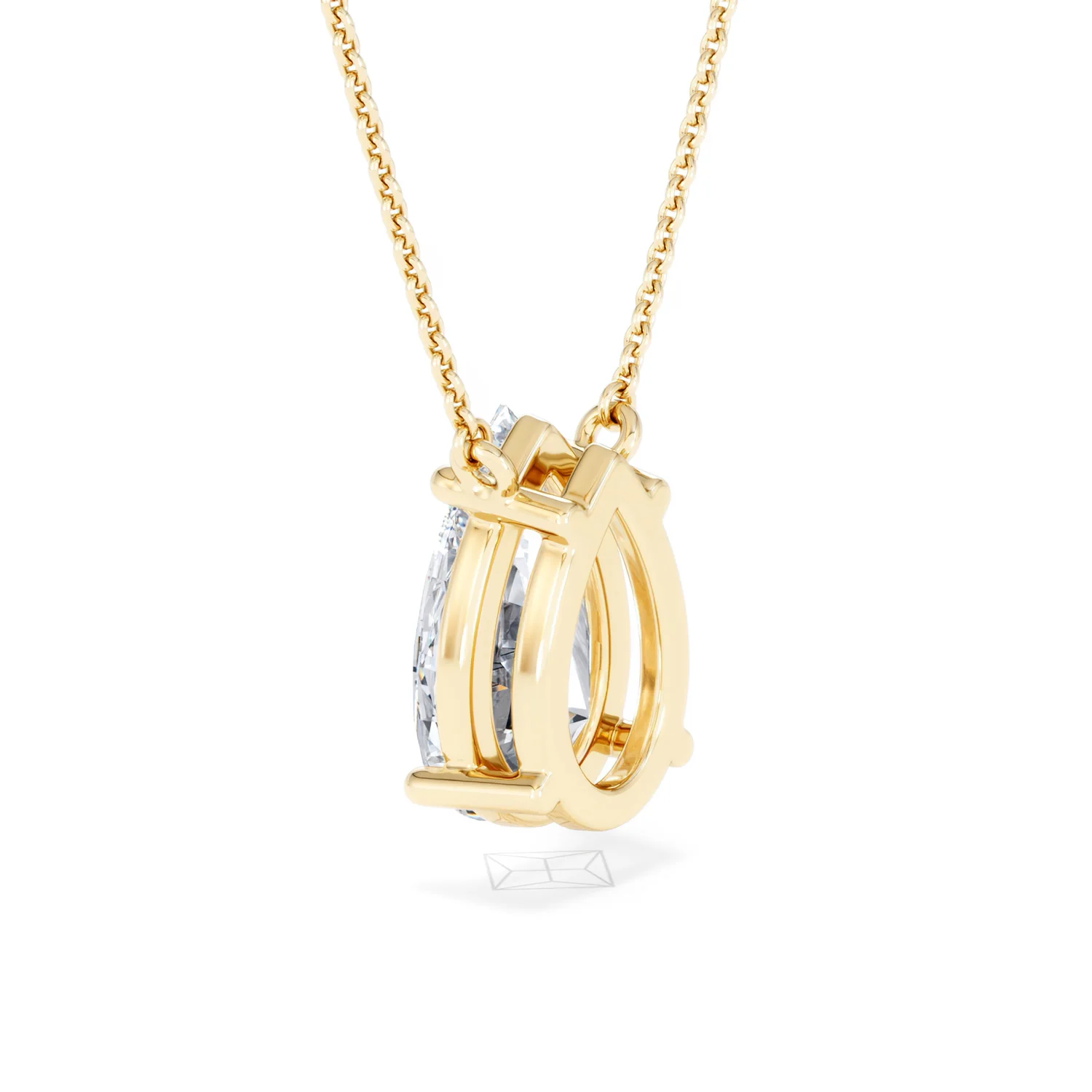 Wanderlust 3.00ct Floating Pear Cut Lab Diamond Necklaces in 9K Yellow Gold - Image 60