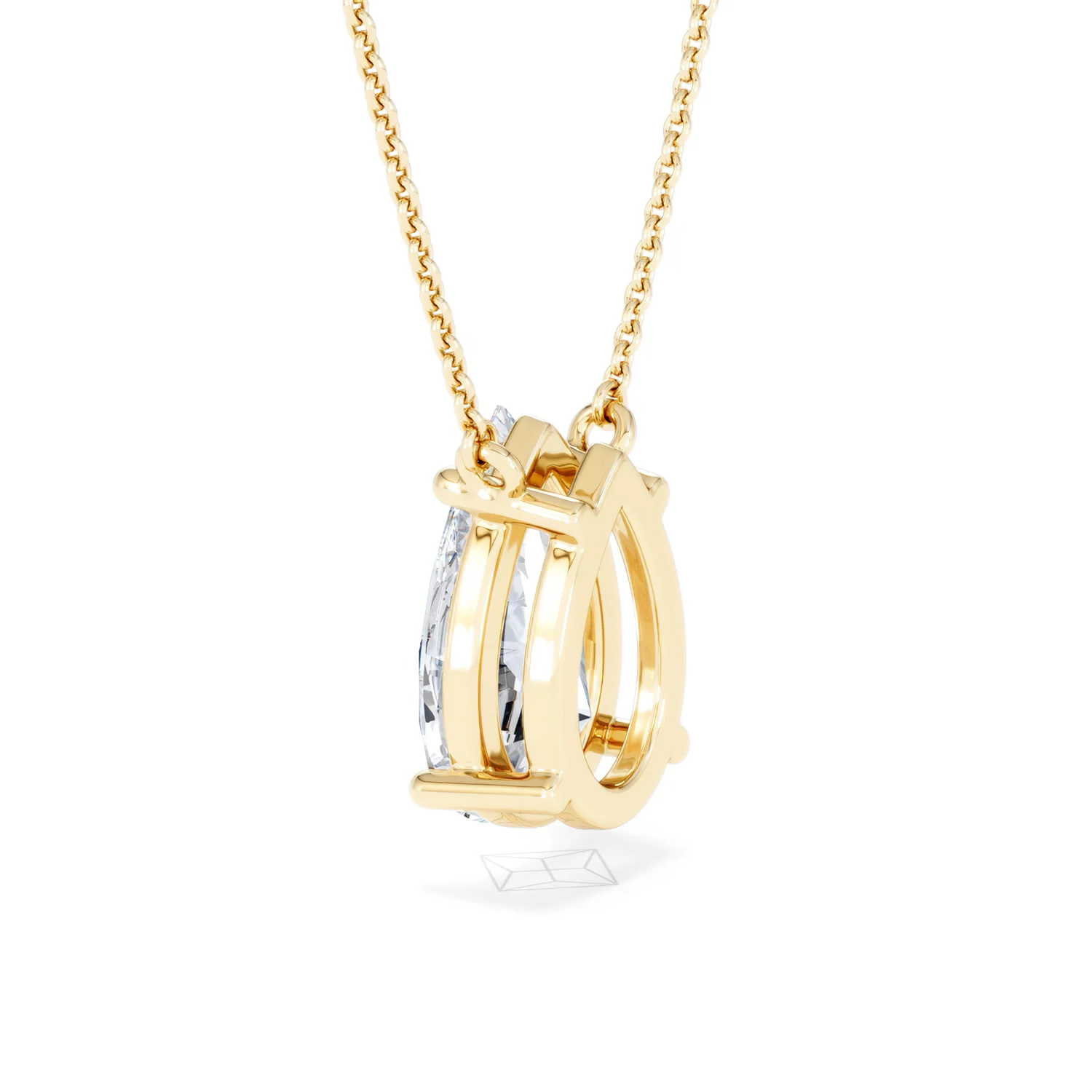 Wanderlust 3.00ct Floating Pear Cut Lab Diamond Necklaces in 9K Yellow Gold - Image 61