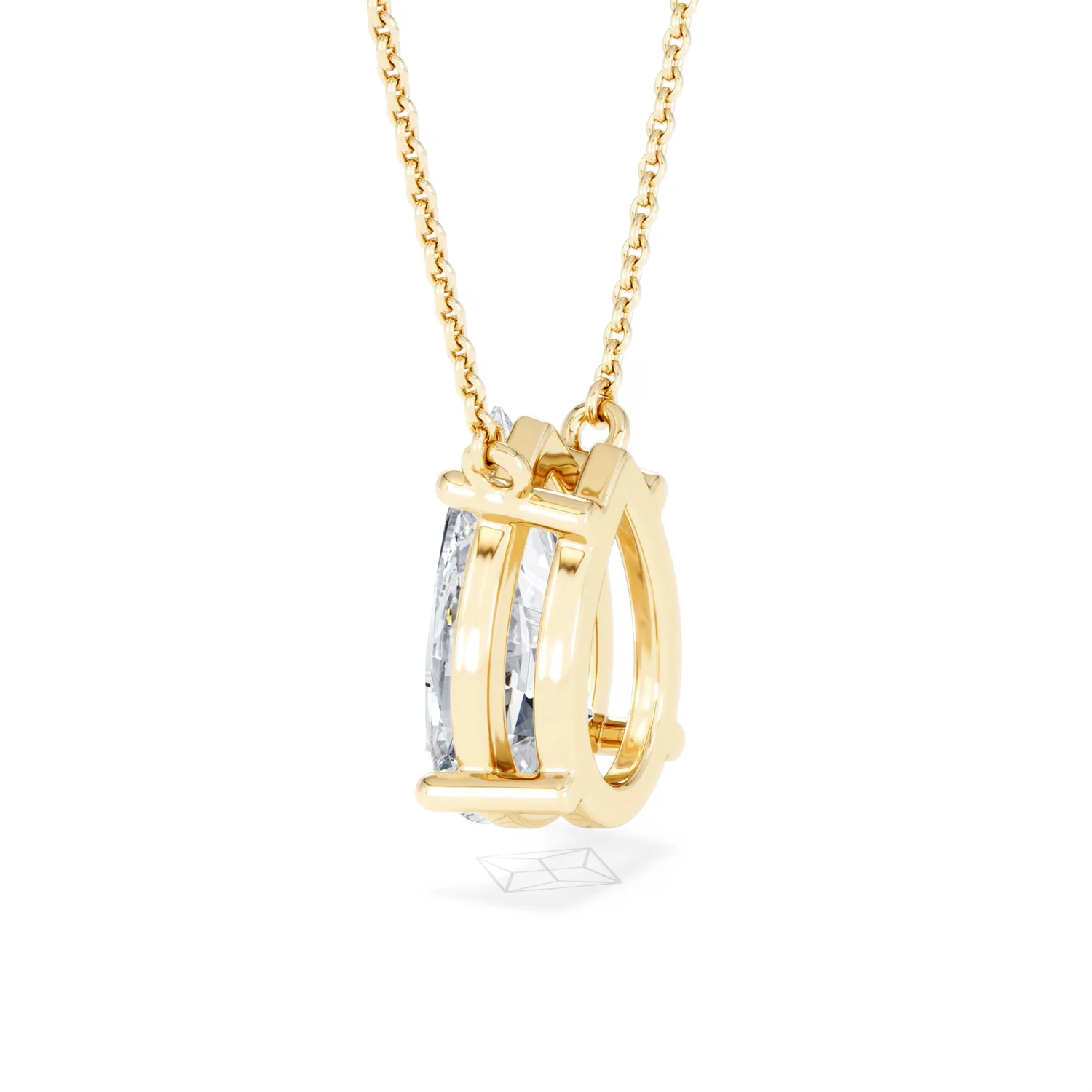 Wanderlust 3.00ct Floating Pear Cut Lab Diamond Necklaces in 9K Yellow Gold - Image 62
