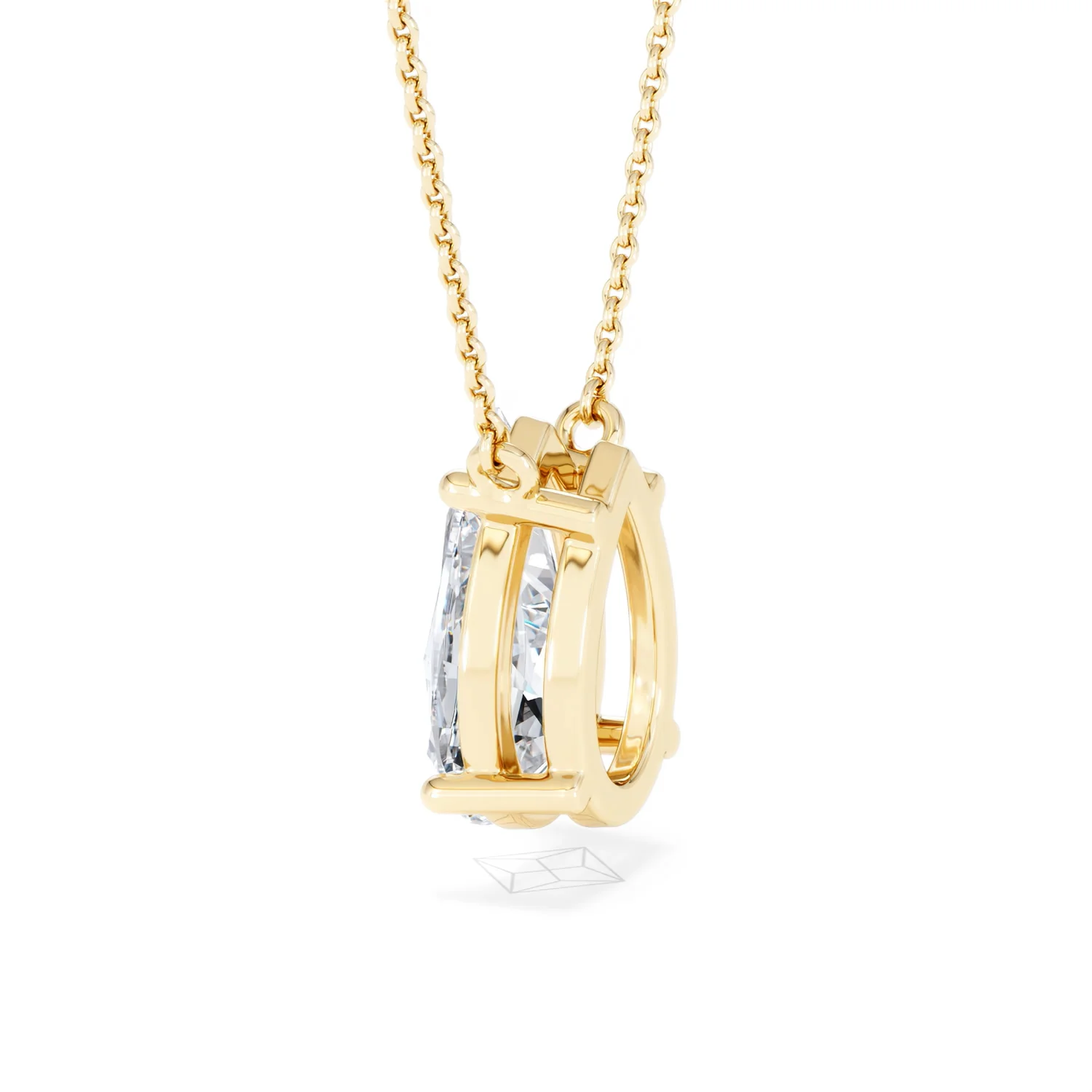 Wanderlust 3.00ct Floating Pear Cut Lab Diamond Necklaces in 9K Yellow Gold - Image 63
