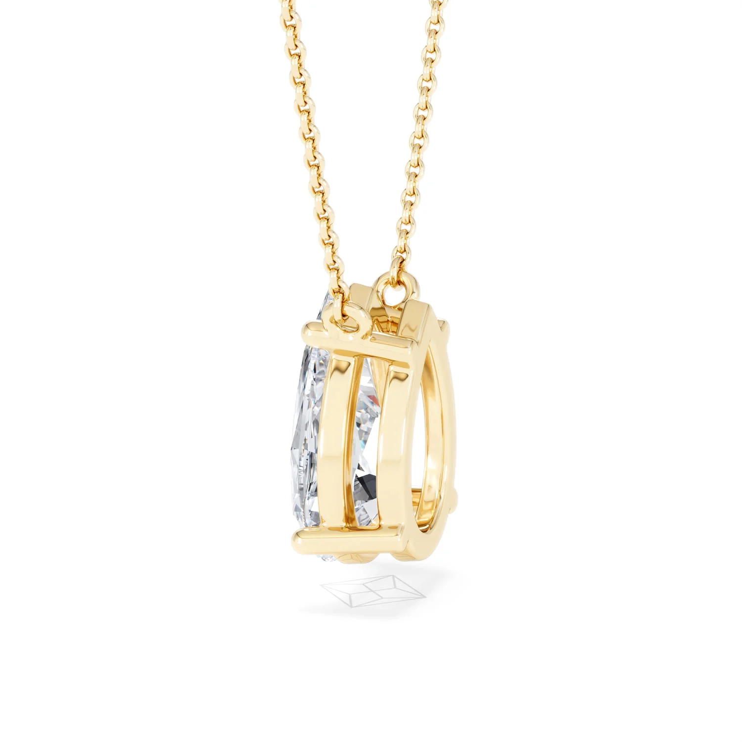 Wanderlust 3.00ct Floating Pear Cut Lab Diamond Necklaces in 9K Yellow Gold - Image 64