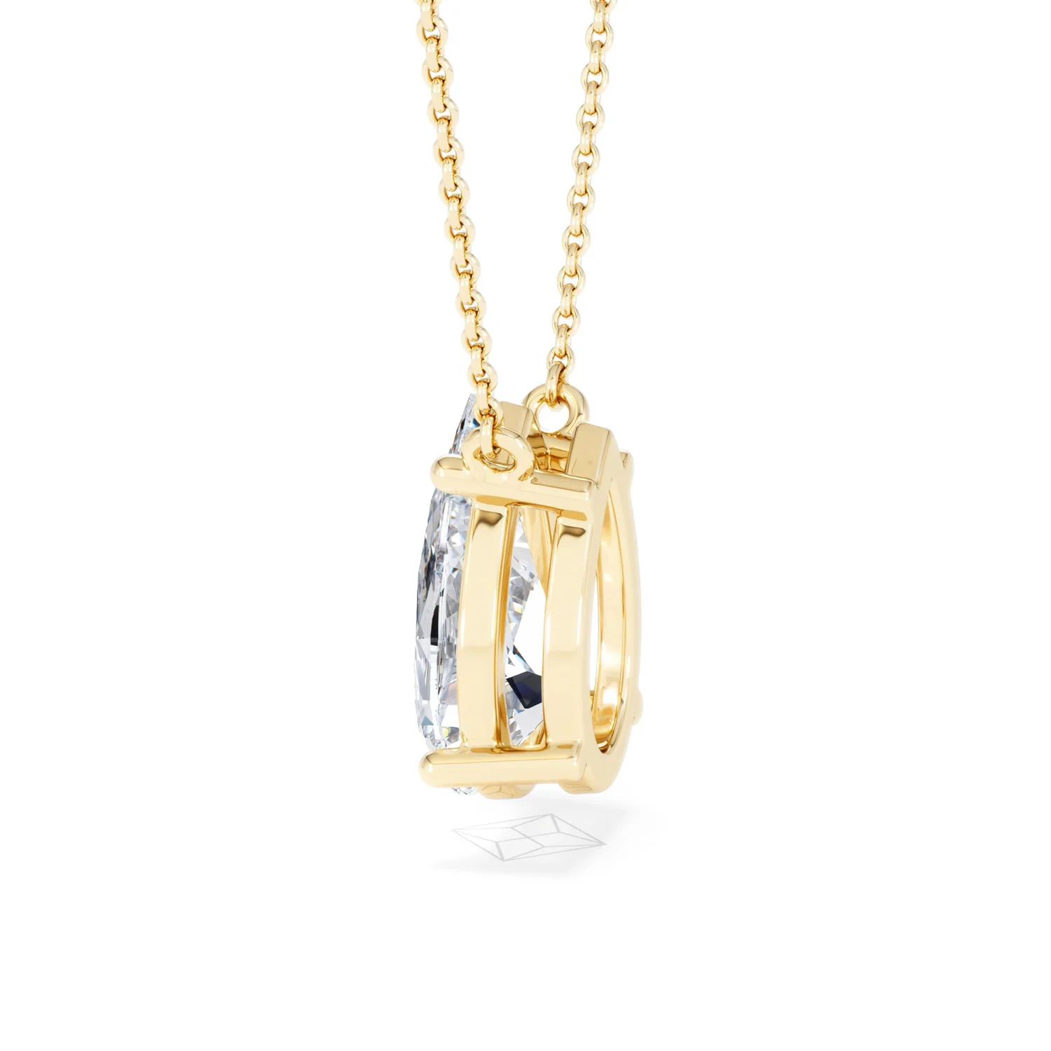 Wanderlust 3.00ct Floating Pear Cut Lab Diamond Necklaces in 9K Yellow Gold - Image 65