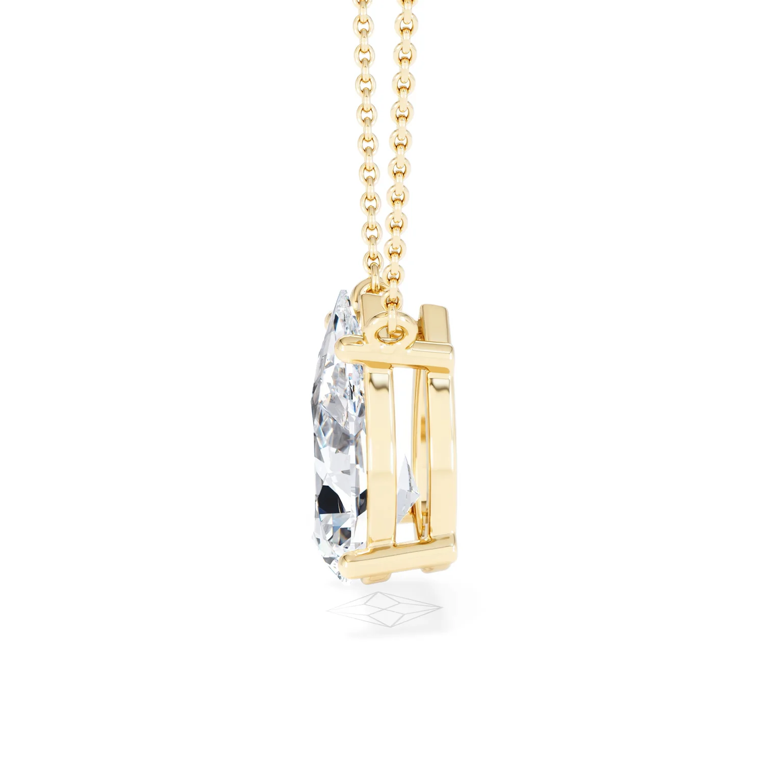Wanderlust 3.00ct Floating Pear Cut Lab Diamond Necklaces in 9K Yellow Gold - Image 70