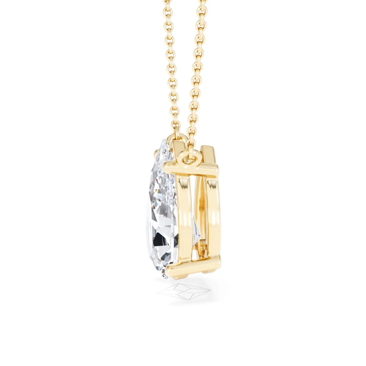 Wanderlust 3.00ct Floating Pear Cut Lab Diamond Necklaces in 9K Yellow Gold - Image 71