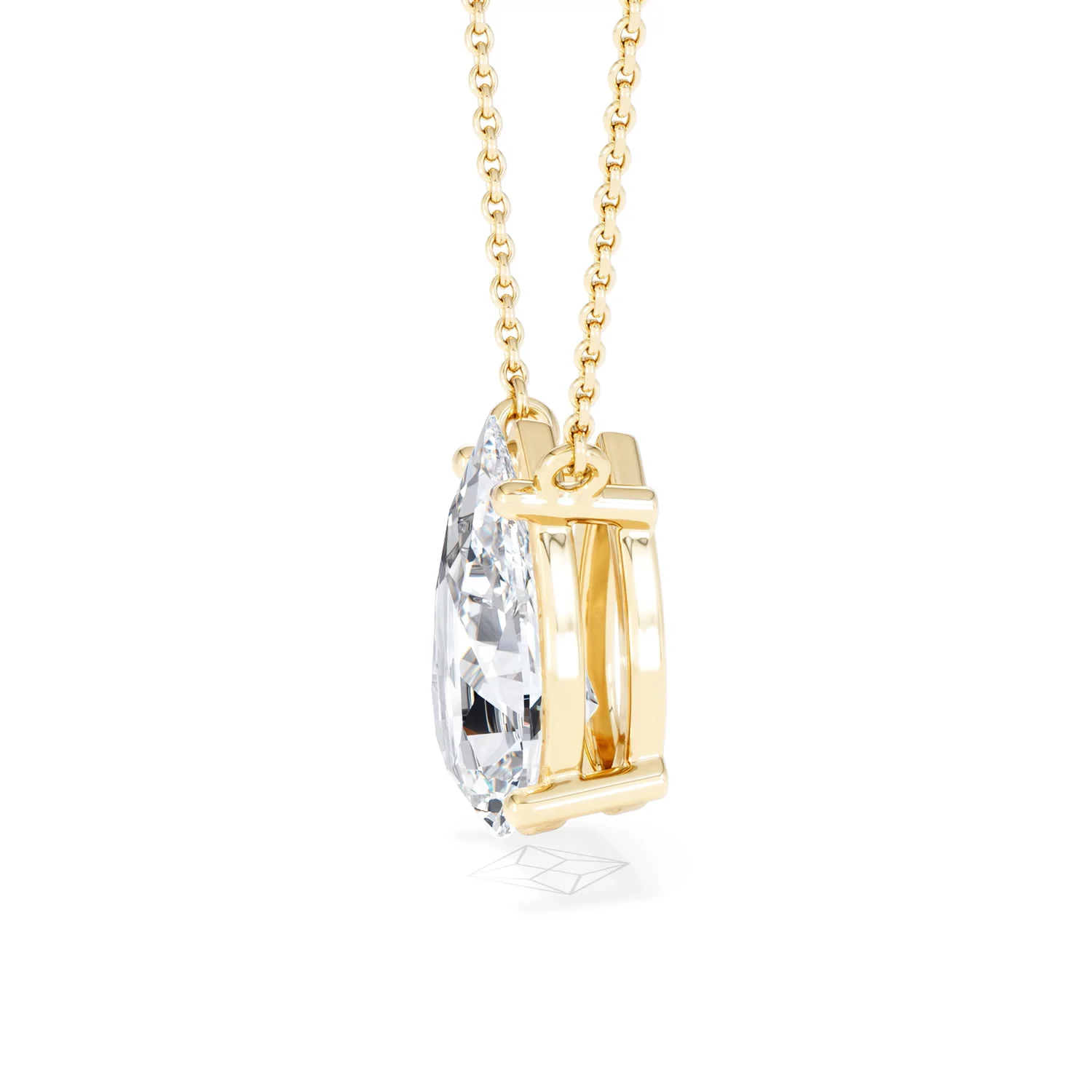 Wanderlust 3.00ct Floating Pear Cut Lab Diamond Necklaces in 9K Yellow Gold - Image 72