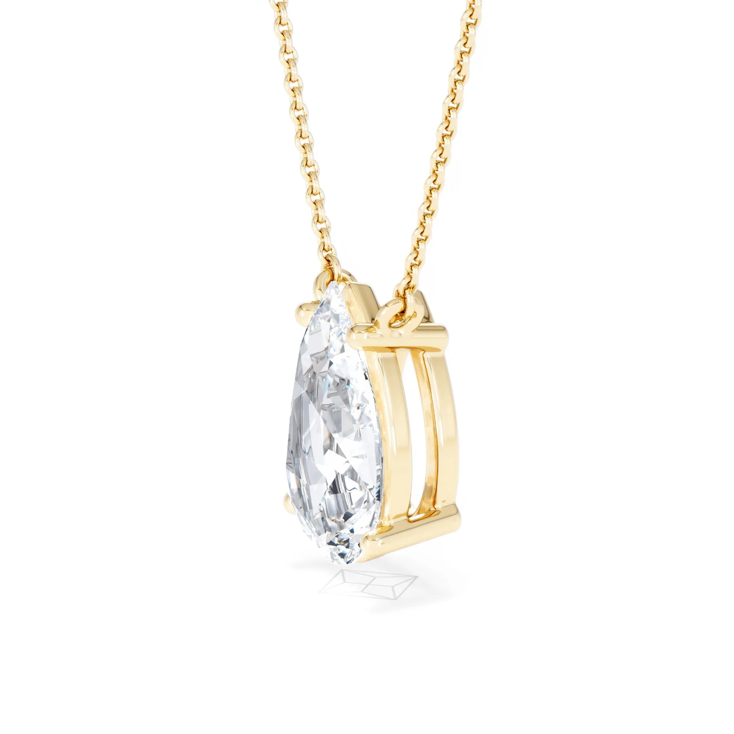 Wanderlust 3.00ct Floating Pear Cut Lab Diamond Necklaces in 9K Yellow Gold - Image 75