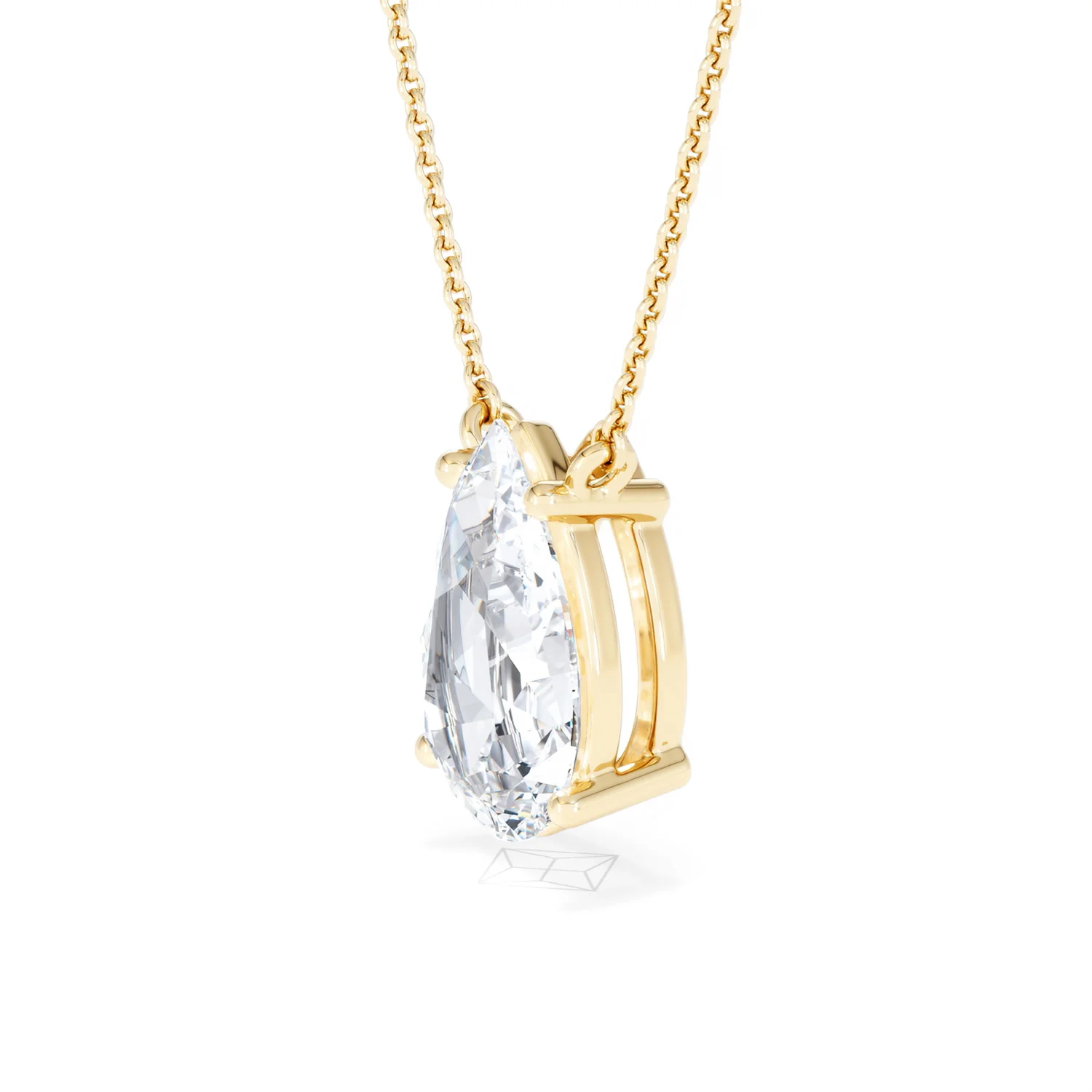 Wanderlust 3.00ct Floating Pear Cut Lab Diamond Necklaces in 9K Yellow Gold - Image 76