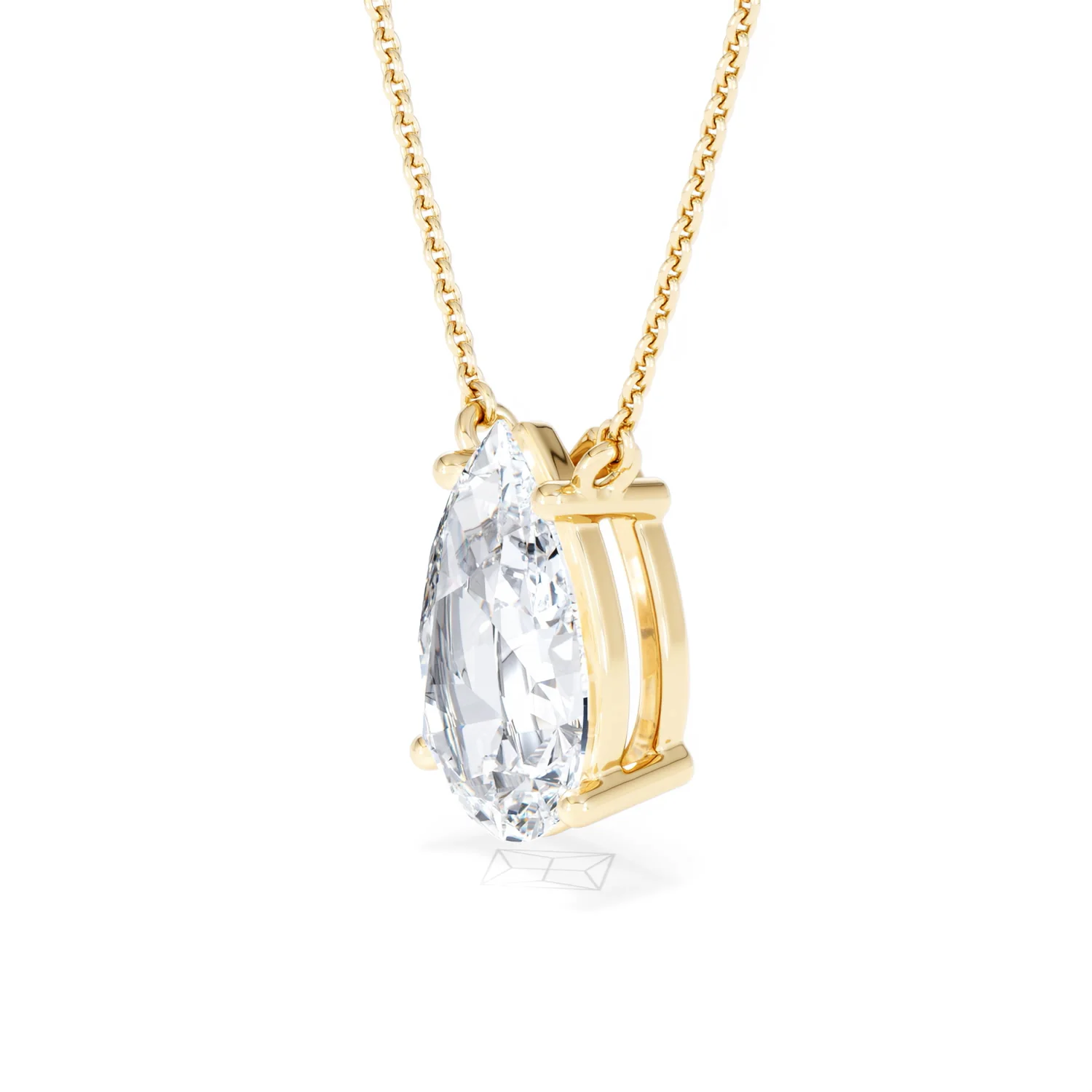 Wanderlust 3.00ct Floating Pear Cut Lab Diamond Necklaces in 9K Yellow Gold - Image 77