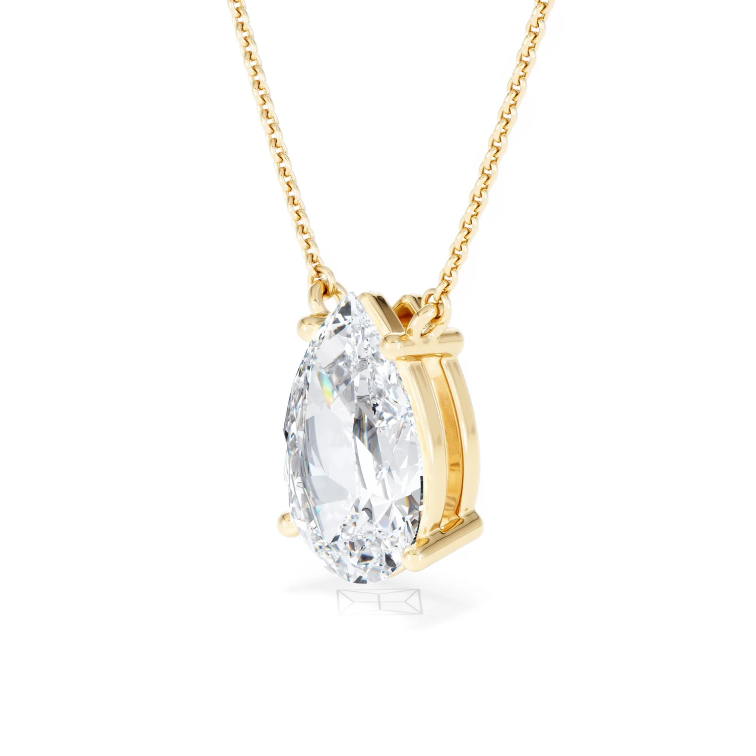 Wanderlust 3.00ct Floating Pear Cut Lab Diamond Necklaces in 9K Yellow Gold - Image 79