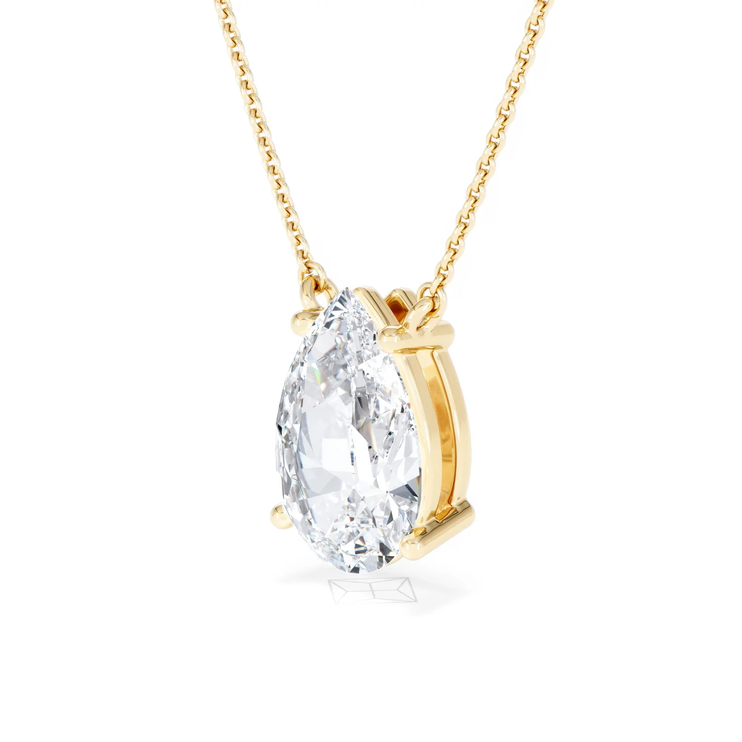 Wanderlust 3.00ct Floating Pear Cut Lab Diamond Necklaces in 9K Yellow Gold - Image 80