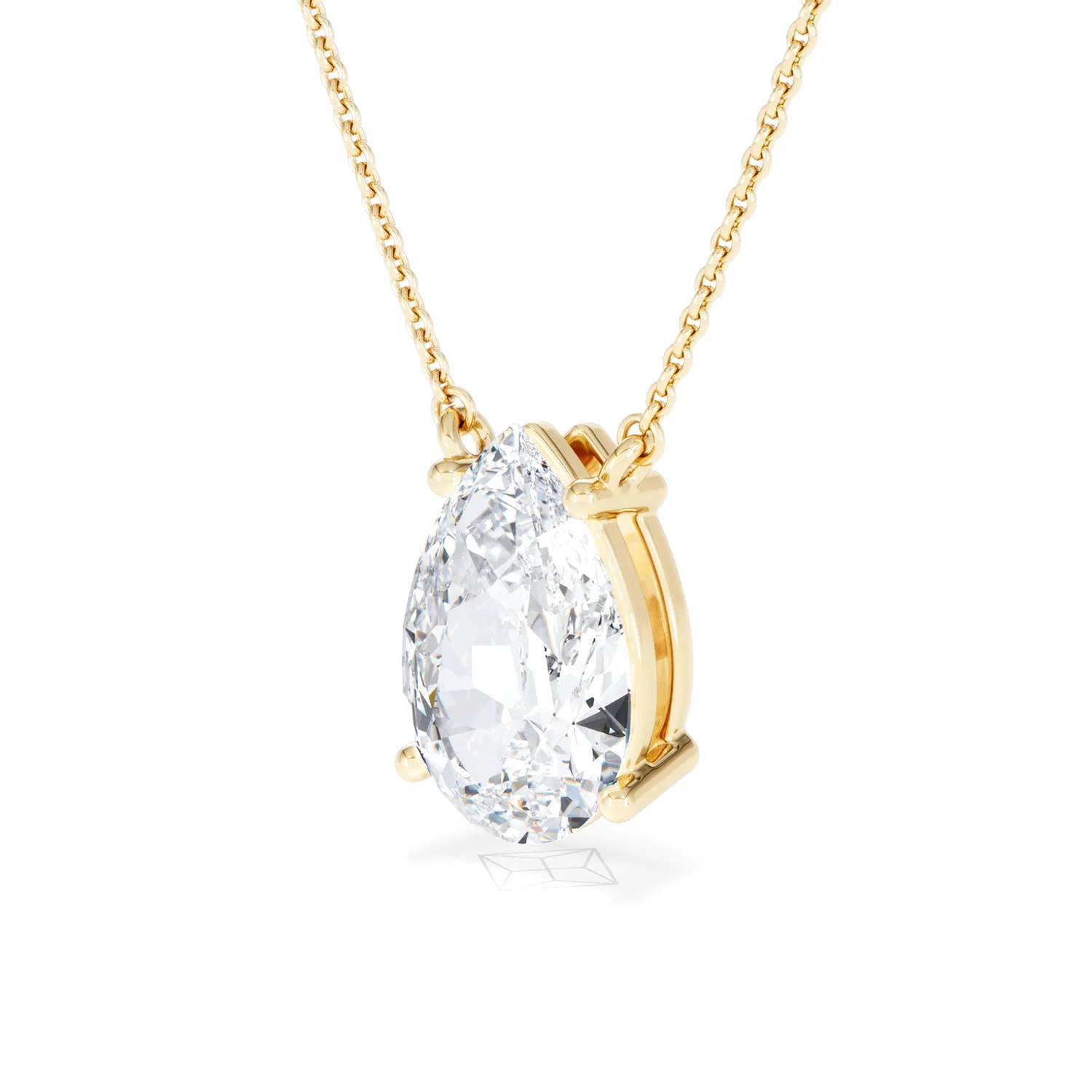 Wanderlust 3.00ct Floating Pear Cut Lab Diamond Necklaces in 9K Yellow Gold - Image 81