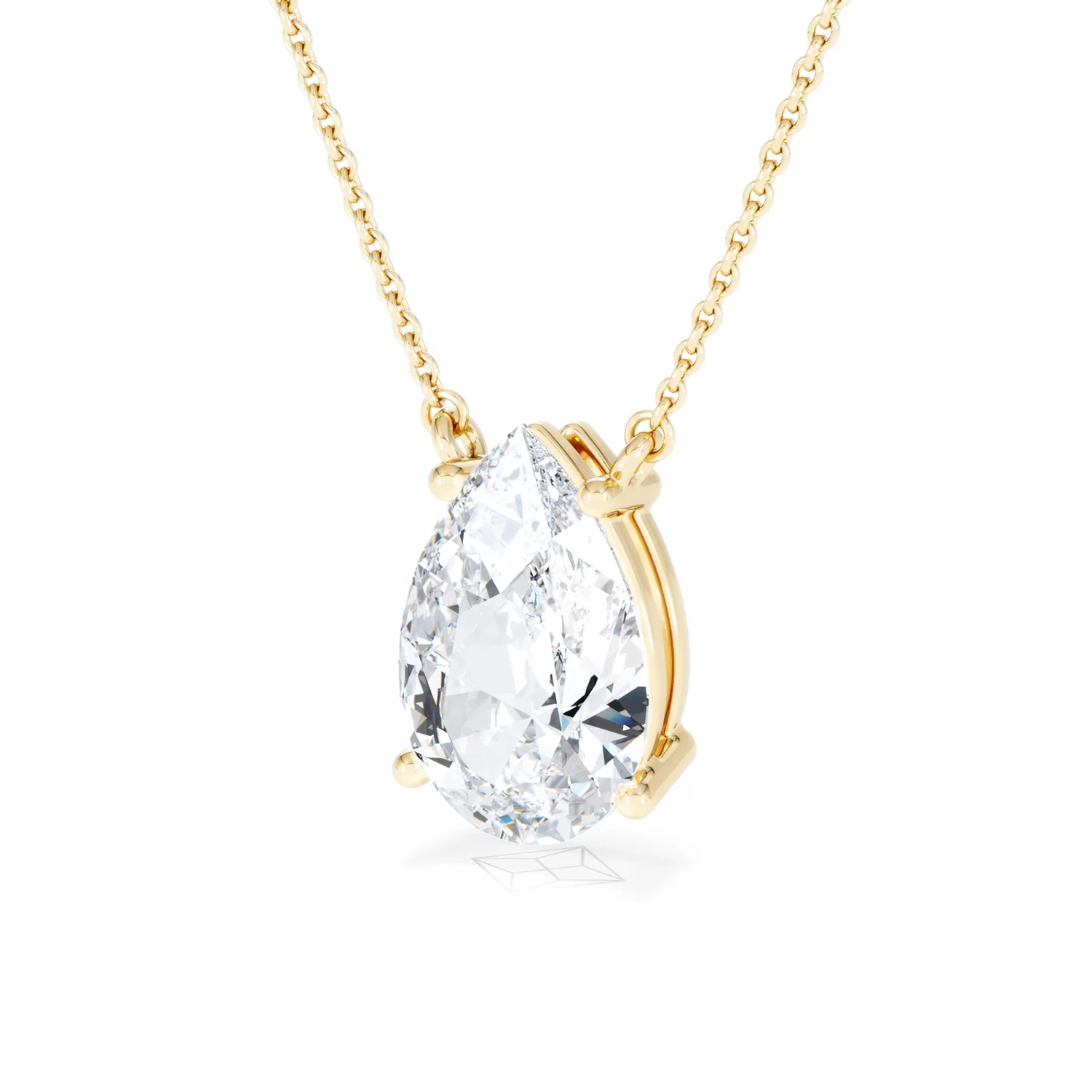 Wanderlust 3.00ct Floating Pear Cut Lab Diamond Necklaces in 9K Yellow Gold - Image 83