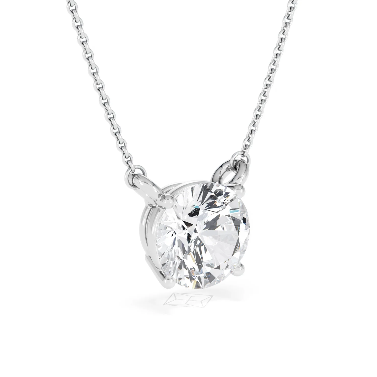 Wanderlust 3.00ct Floating Round Cut Lab Diamond Necklaces in 9K White Gold - Image 16