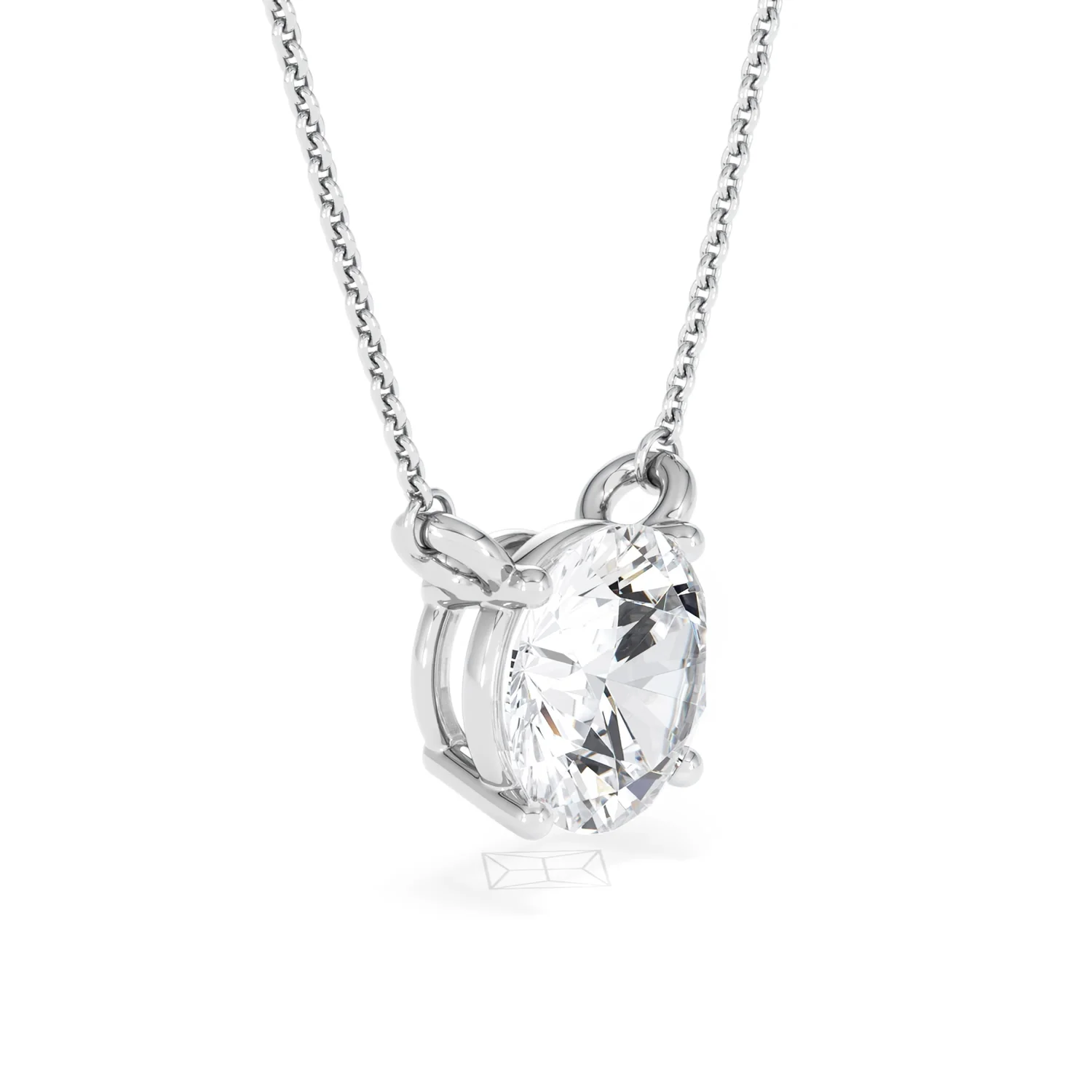 Wanderlust 3.00ct Floating Round Cut Lab Diamond Necklaces in 9K White Gold - Image 20