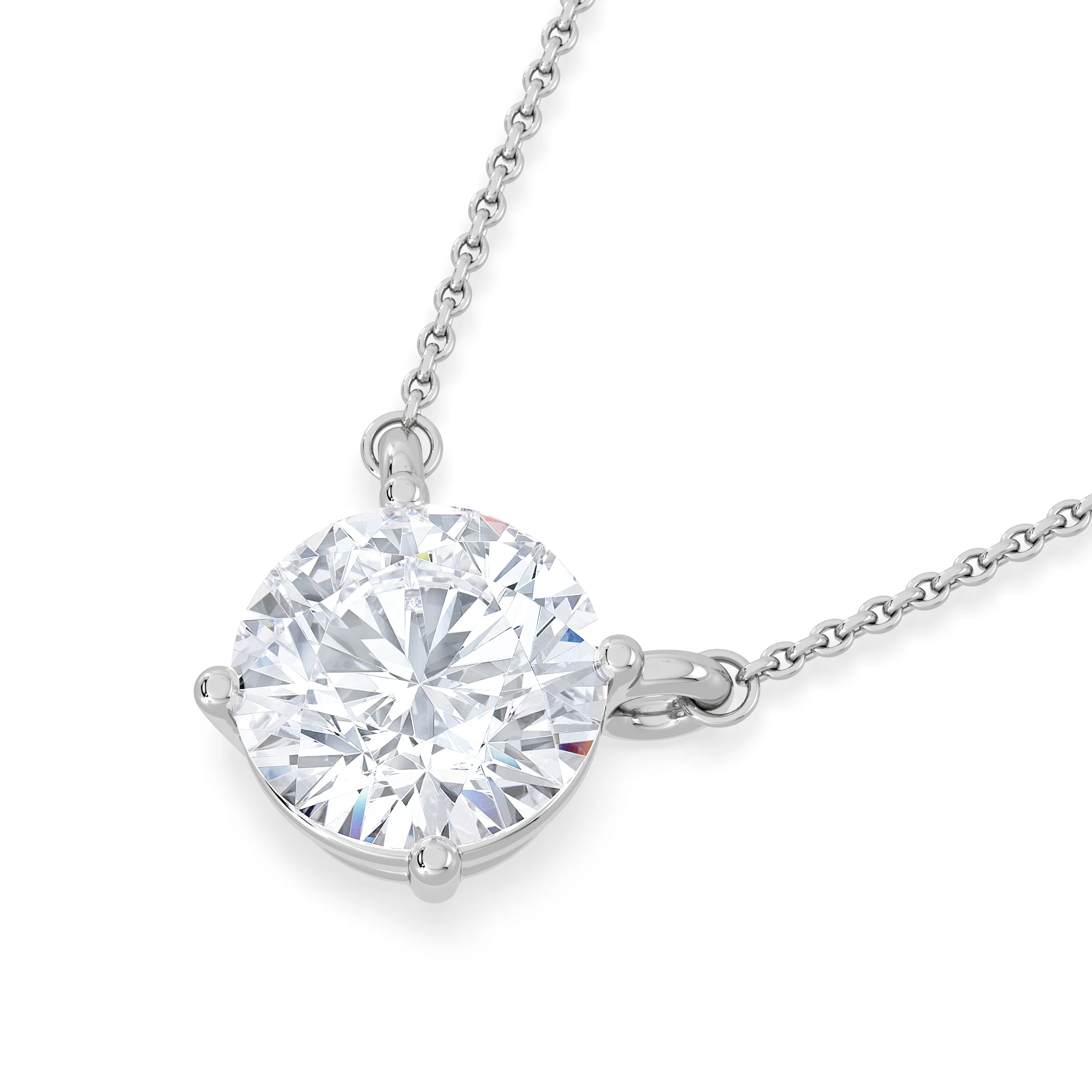 Wanderlust 3.00ct Floating Round Cut Lab Diamond Necklaces in 9K White Gold - Image 5