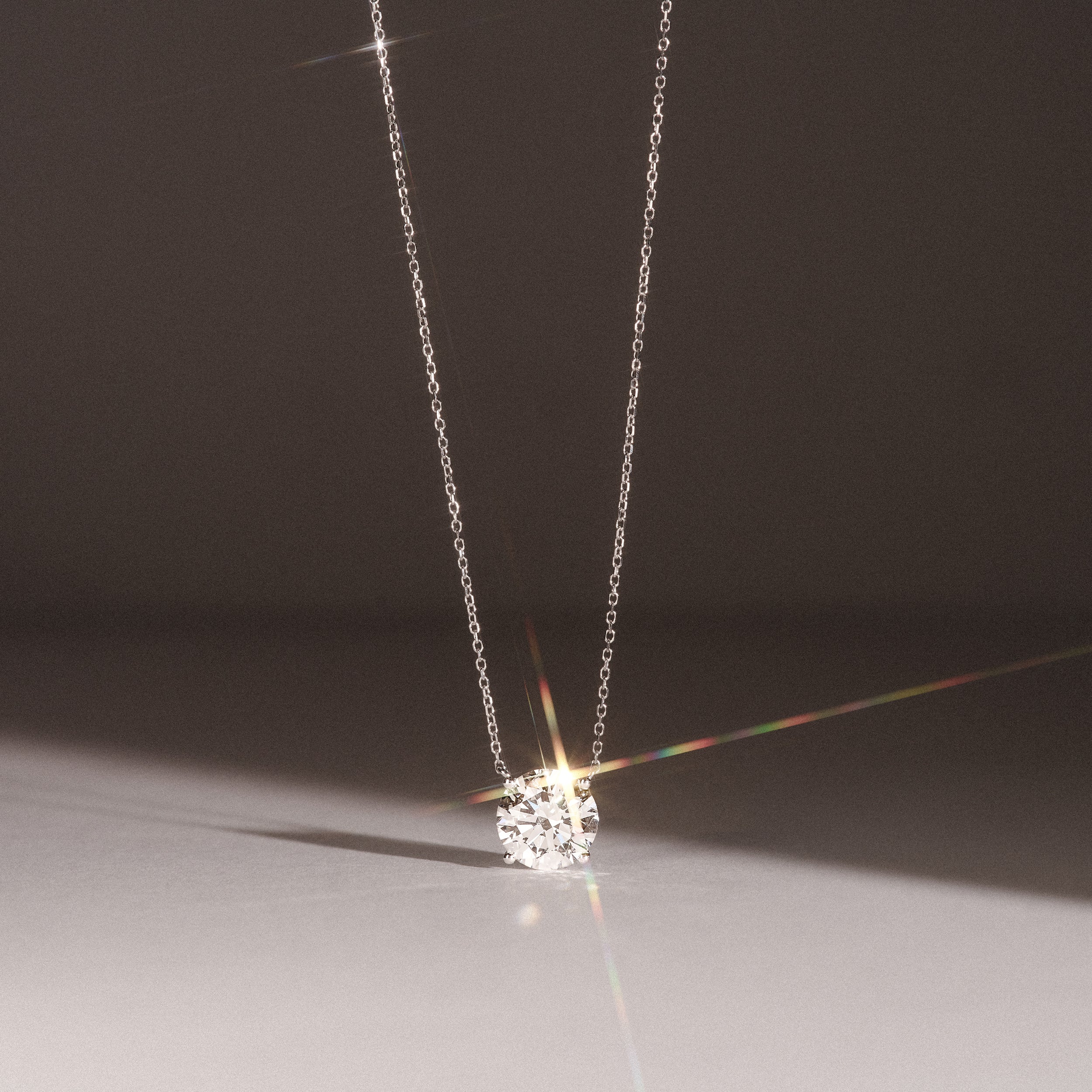 Wanderlust 3.00ct Floating Round Cut Lab Diamond Necklaces in 9K White Gold - Image 6