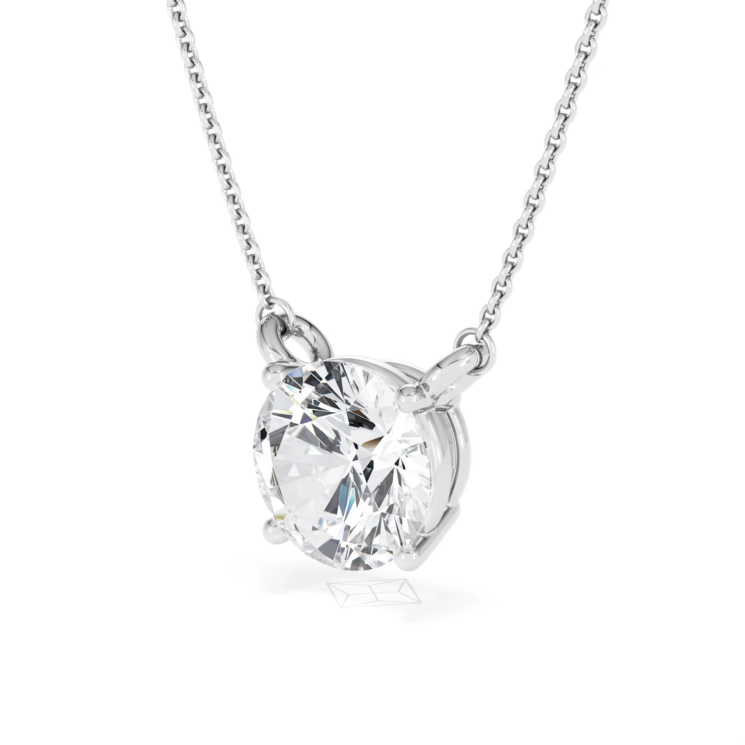 Wanderlust 3.00ct Floating Round Cut Lab Diamond Necklaces in 9K White Gold - Image 81