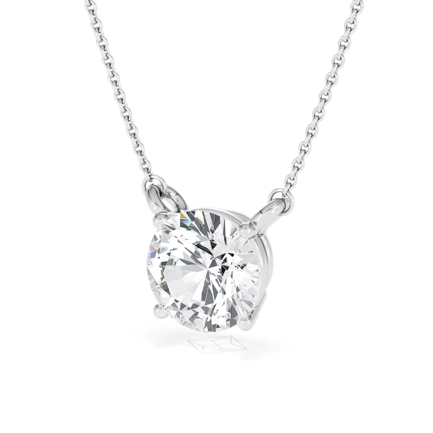 Wanderlust 3.00ct Floating Round Cut Lab Diamond Necklaces in 9K White Gold - Image 83