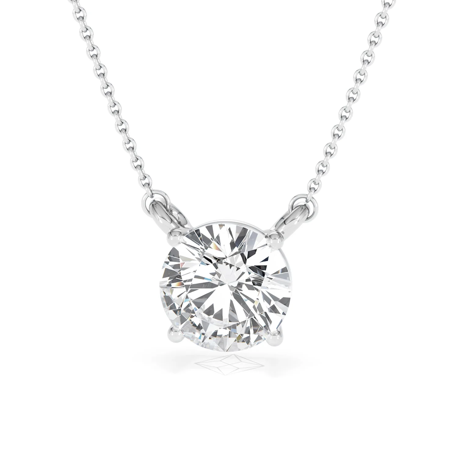 Wanderlust 3.00ct Floating Round Cut Lab Diamond Necklaces in 9K White Gold - Image 87