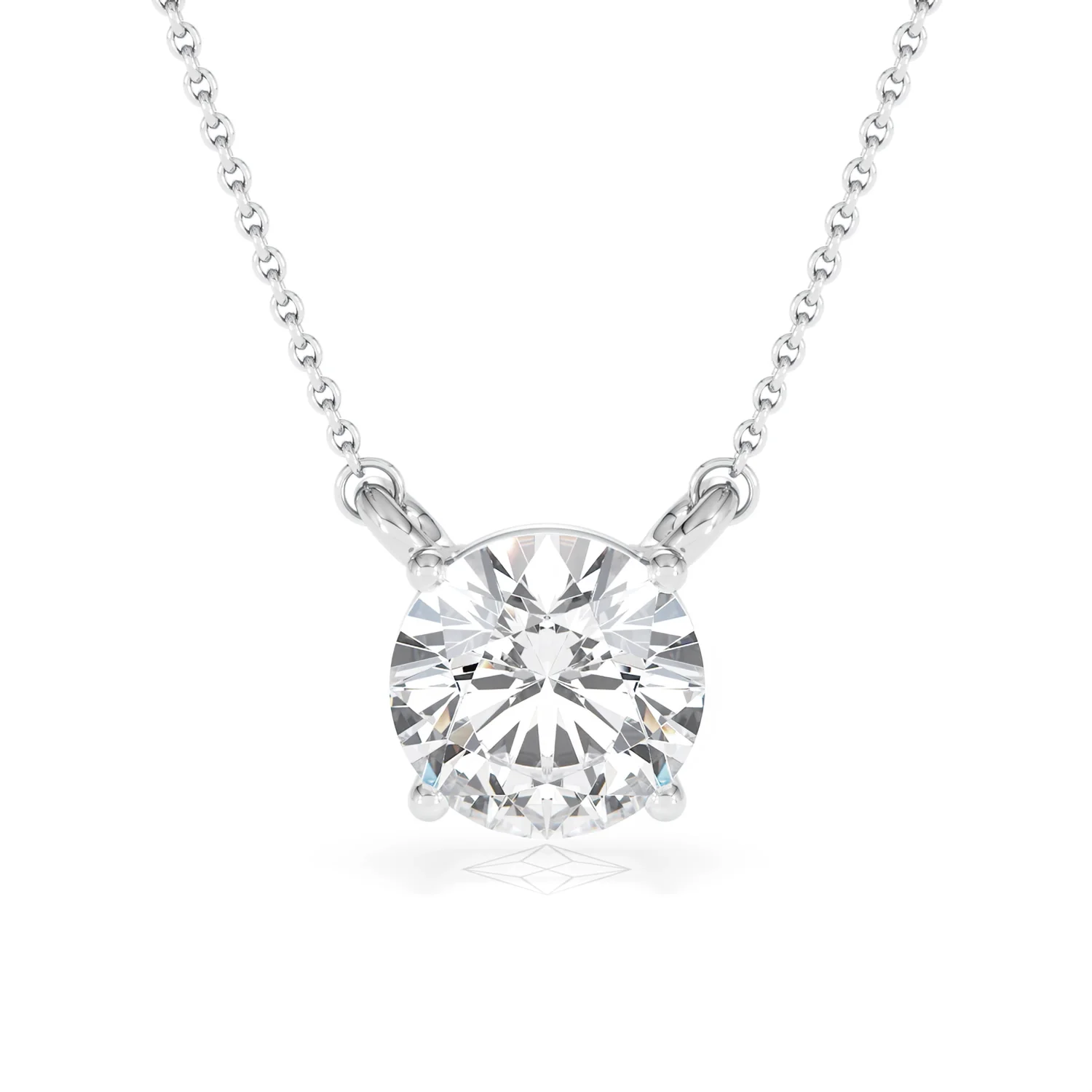 Wanderlust 3.00ct Floating Round Cut Lab Diamond Necklaces in 9K White Gold - Image 9
