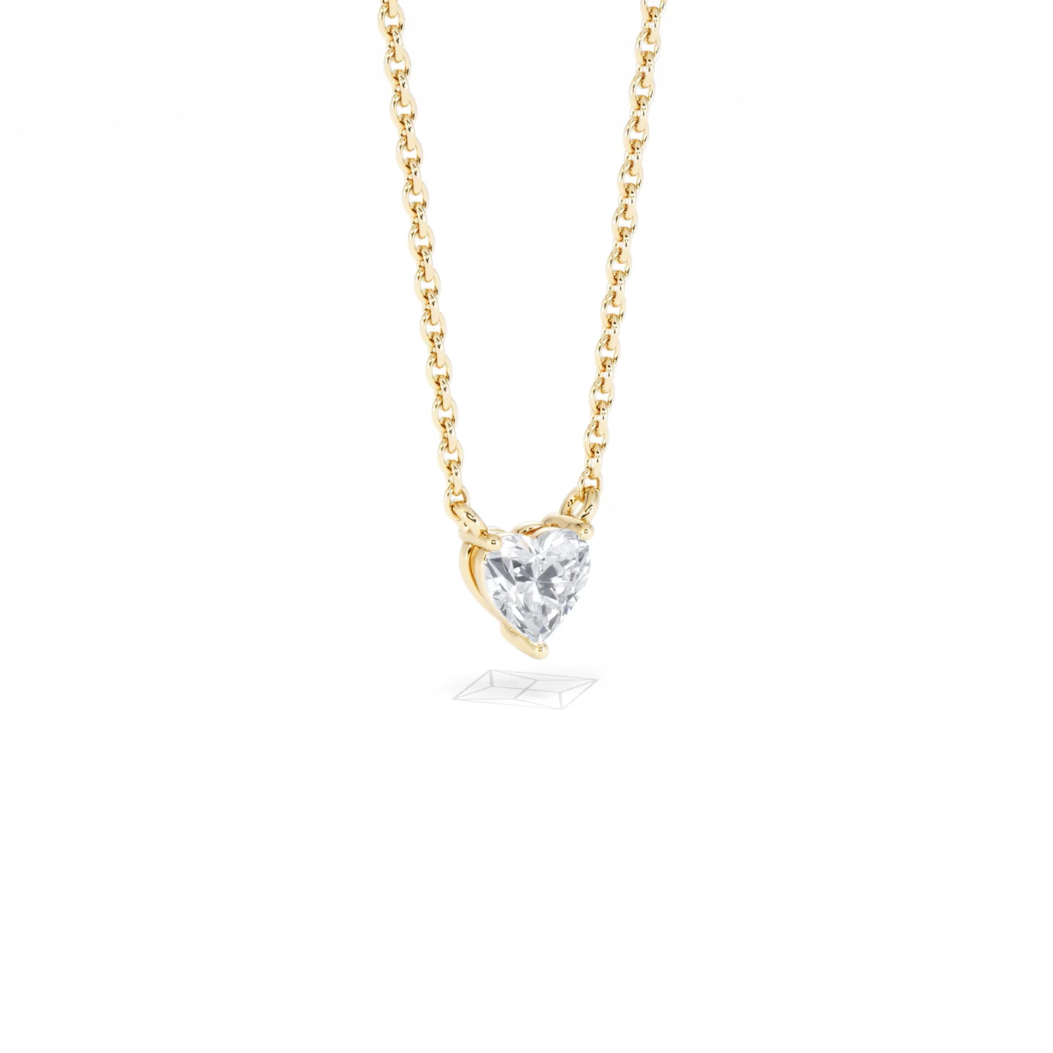 Wanderlust Floating Heart Cut Lab Diamond Solitaire Necklace 0.25ct H/SI in 18K Gold Vermeil - Image 16