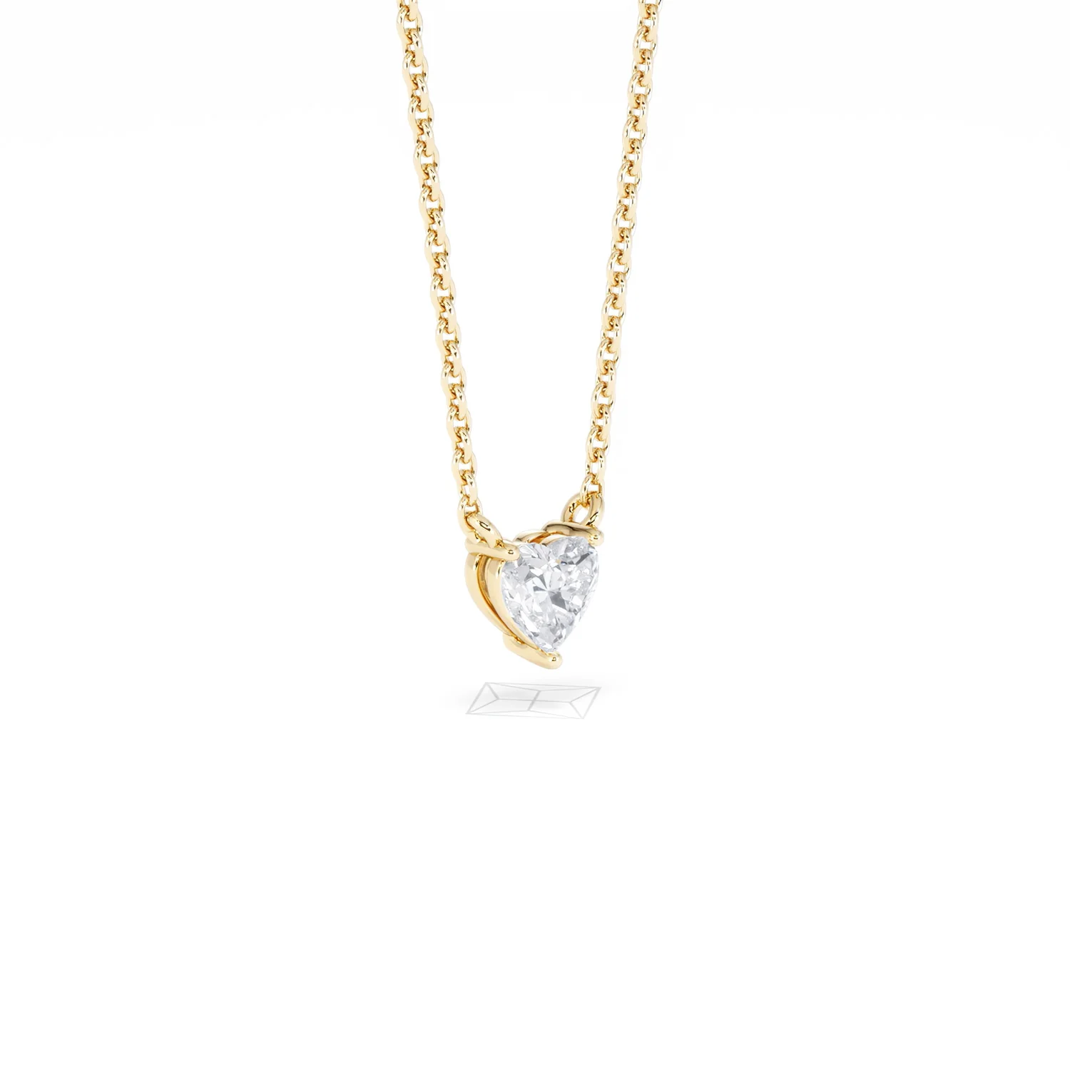 Wanderlust Floating Heart Cut Lab Diamond Solitaire Necklace 0.25ct H/SI in 18K Gold Vermeil - Image 18