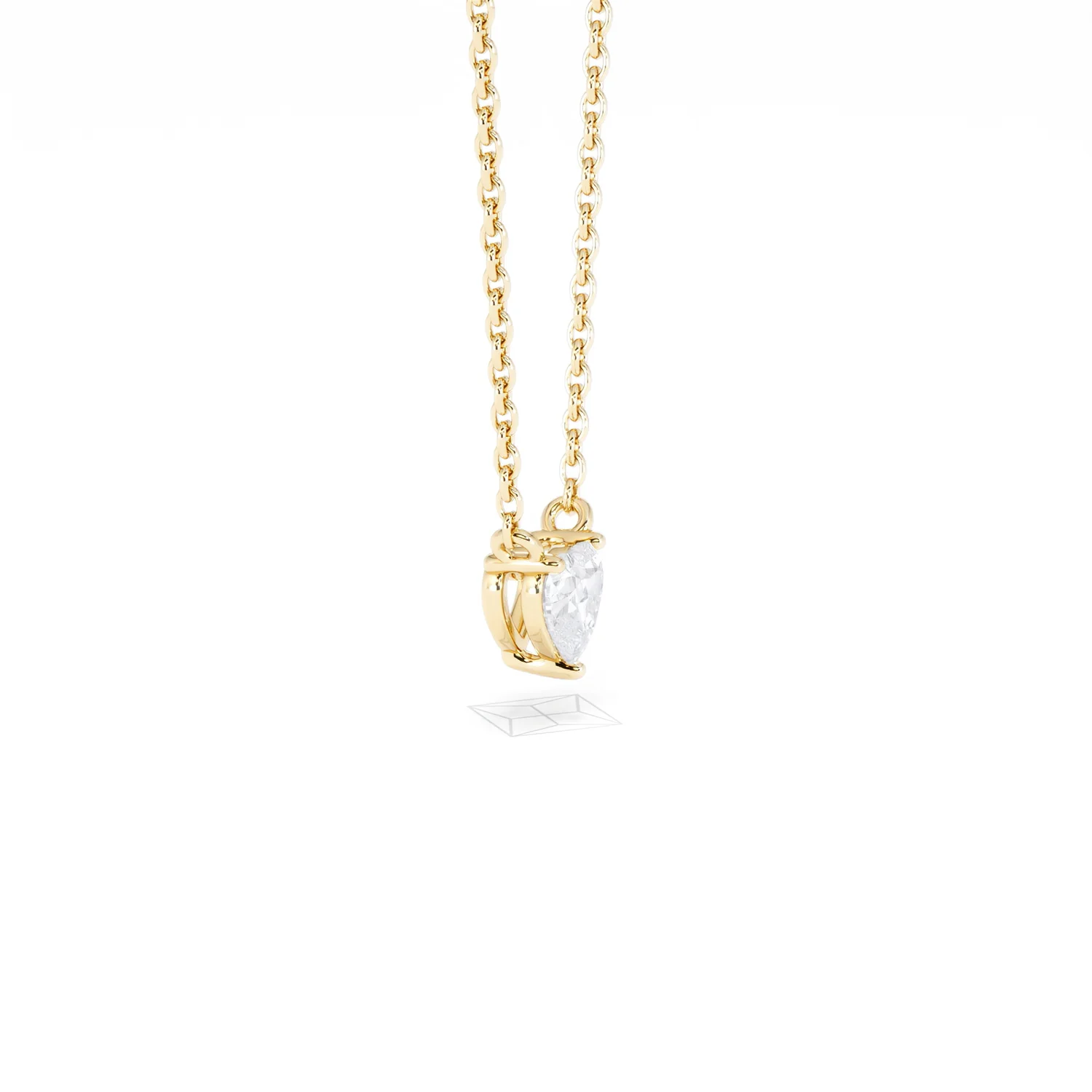 Wanderlust Floating Heart Cut Lab Diamond Solitaire Necklace 0.25ct H/SI in 18K Gold Vermeil - Image 25