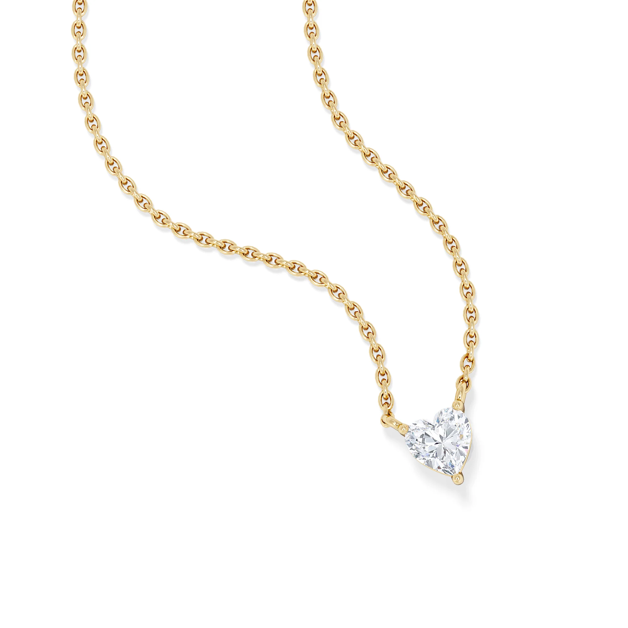 Wanderlust Floating Heart Cut Lab Diamond Solitaire Necklace 0.25ct H/SI in 18K Gold Vermeil - Image 3