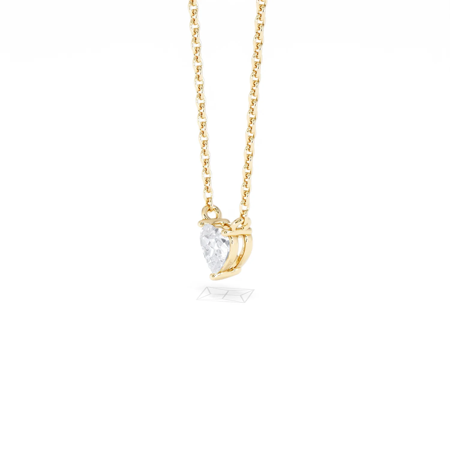 Wanderlust Floating Heart Cut Lab Diamond Solitaire Necklace 0.25ct H/SI in 18K Gold Vermeil - Image 77
