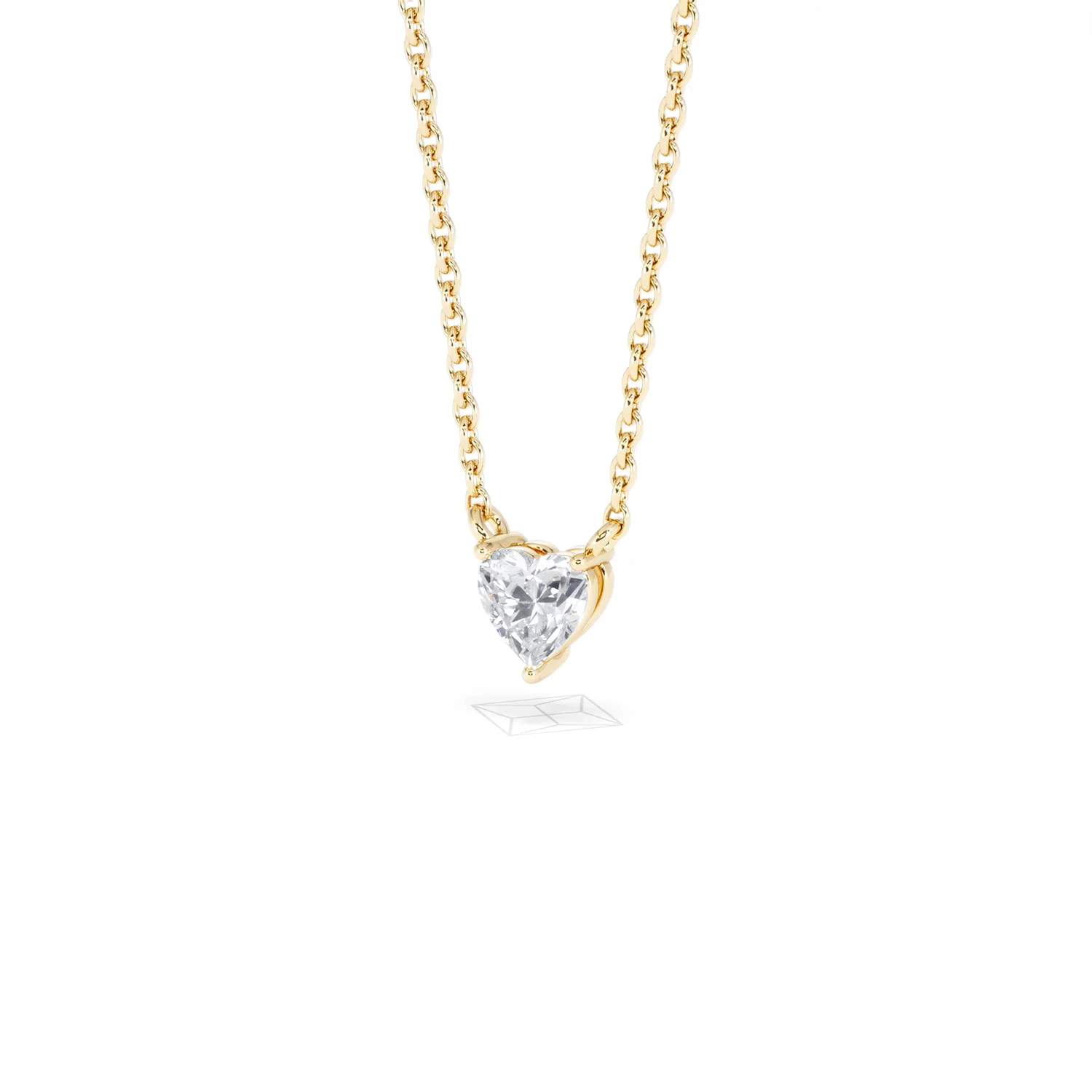 Wanderlust Floating Heart Cut Lab Diamond Solitaire Necklace 0.25ct H/SI in 18K Gold Vermeil - Image 84