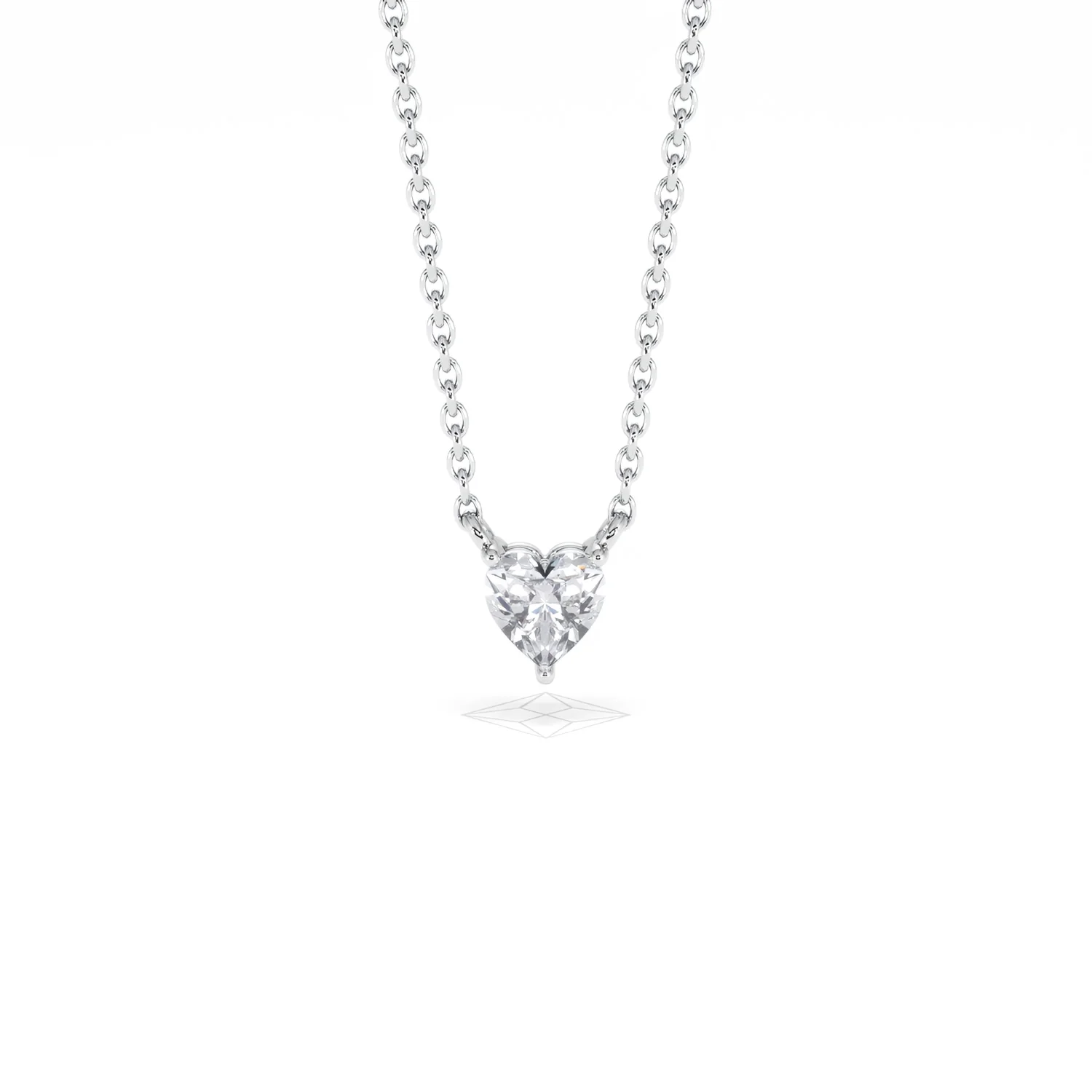 Wanderlust Floating Heart Cut Lab Diamond Solitaire Necklace 0.25ct H/SI in 925 Silver - Image 10