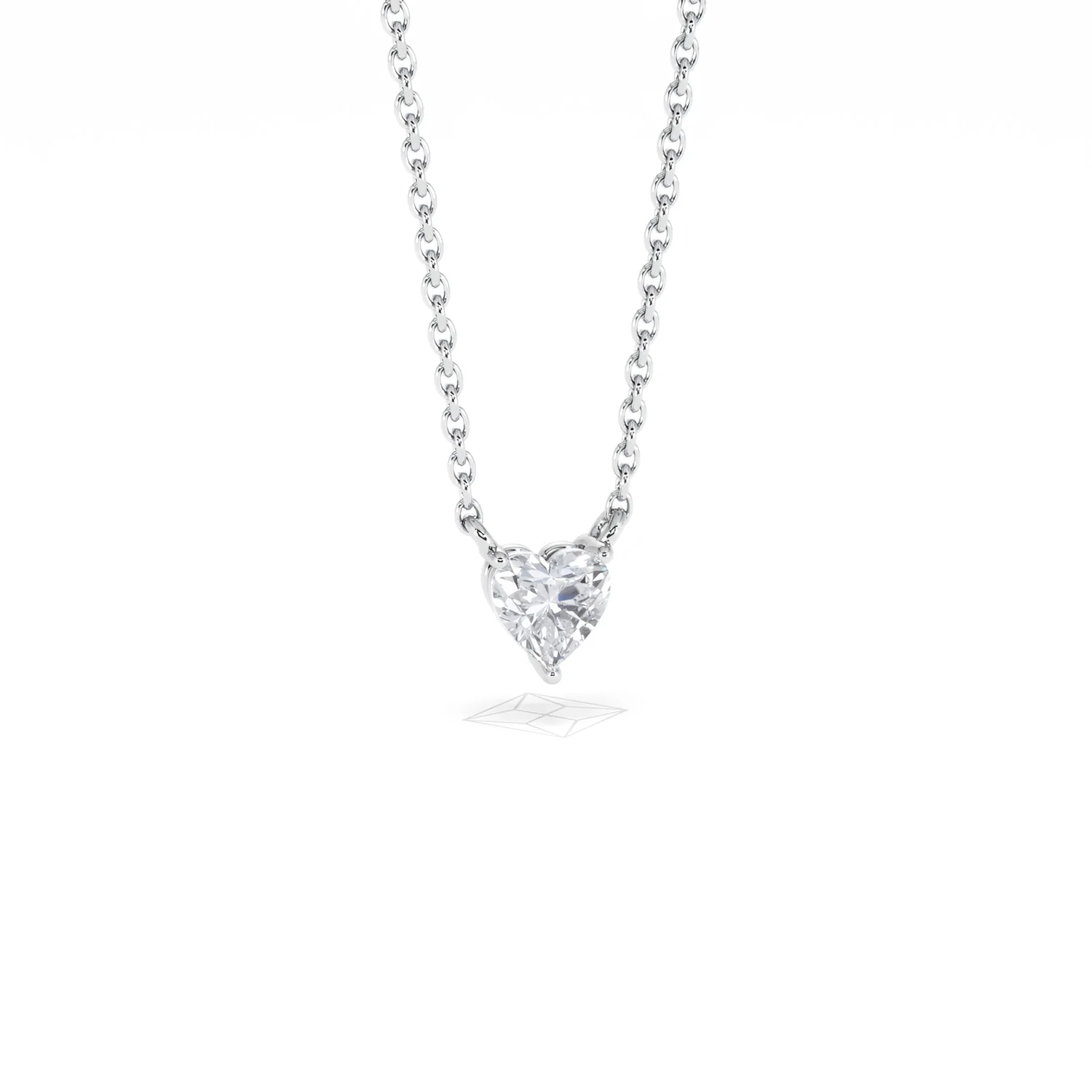 Wanderlust Floating Heart Cut Lab Diamond Solitaire Necklace 0.25ct H/SI in 925 Silver - Image 13