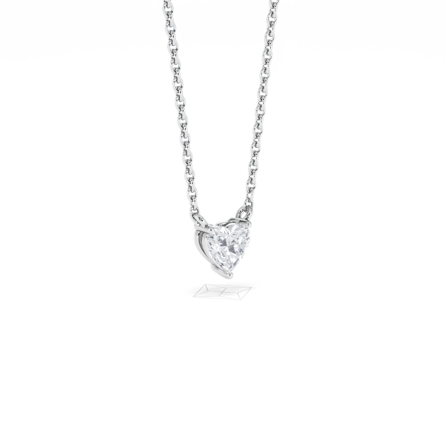 Wanderlust Floating Heart Cut Lab Diamond Solitaire Necklace 0.25ct H/SI in 925 Silver - Image 17