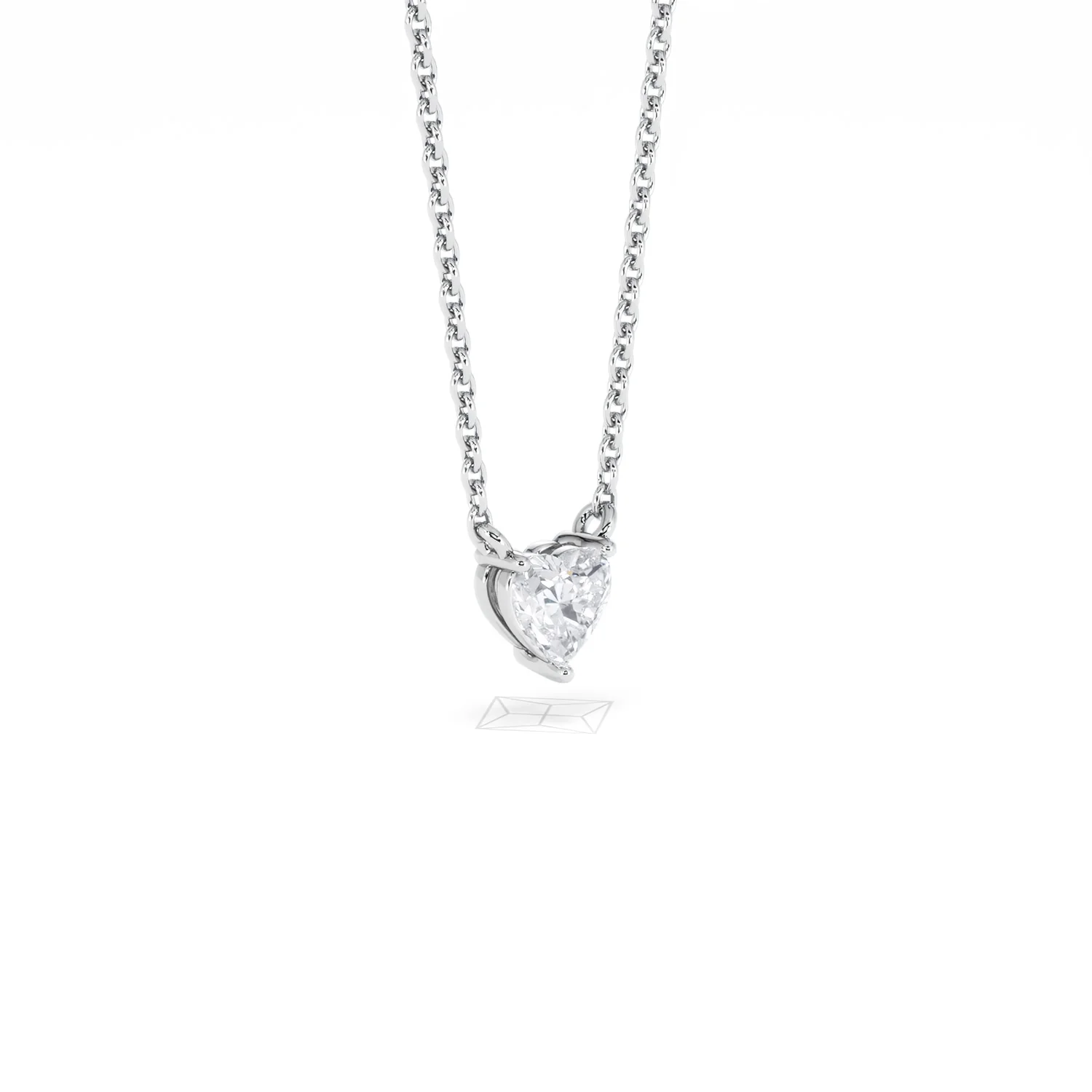 Wanderlust Floating Heart Cut Lab Diamond Solitaire Necklace 0.25ct H/SI in 925 Silver - Image 18