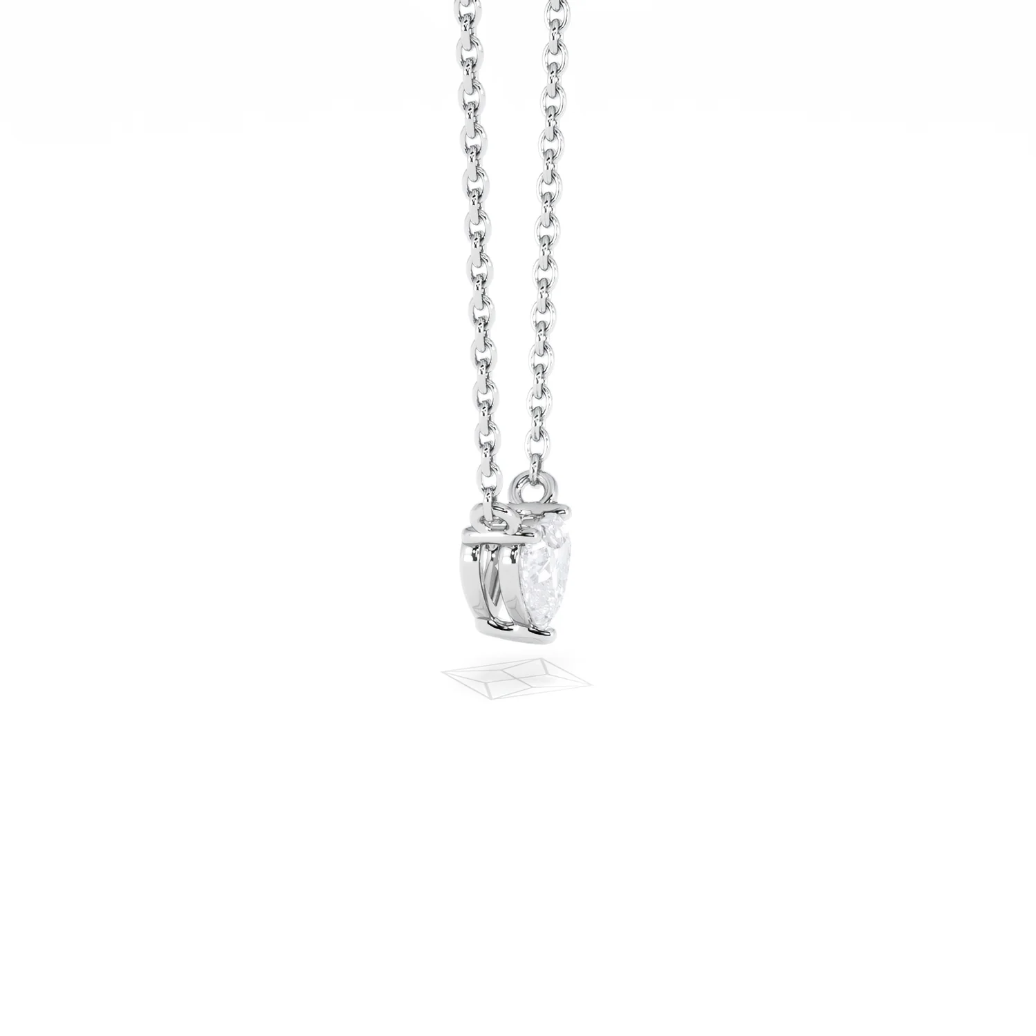 Wanderlust Floating Heart Cut Lab Diamond Solitaire Necklace 0.25ct H/SI in 925 Silver - Image 26