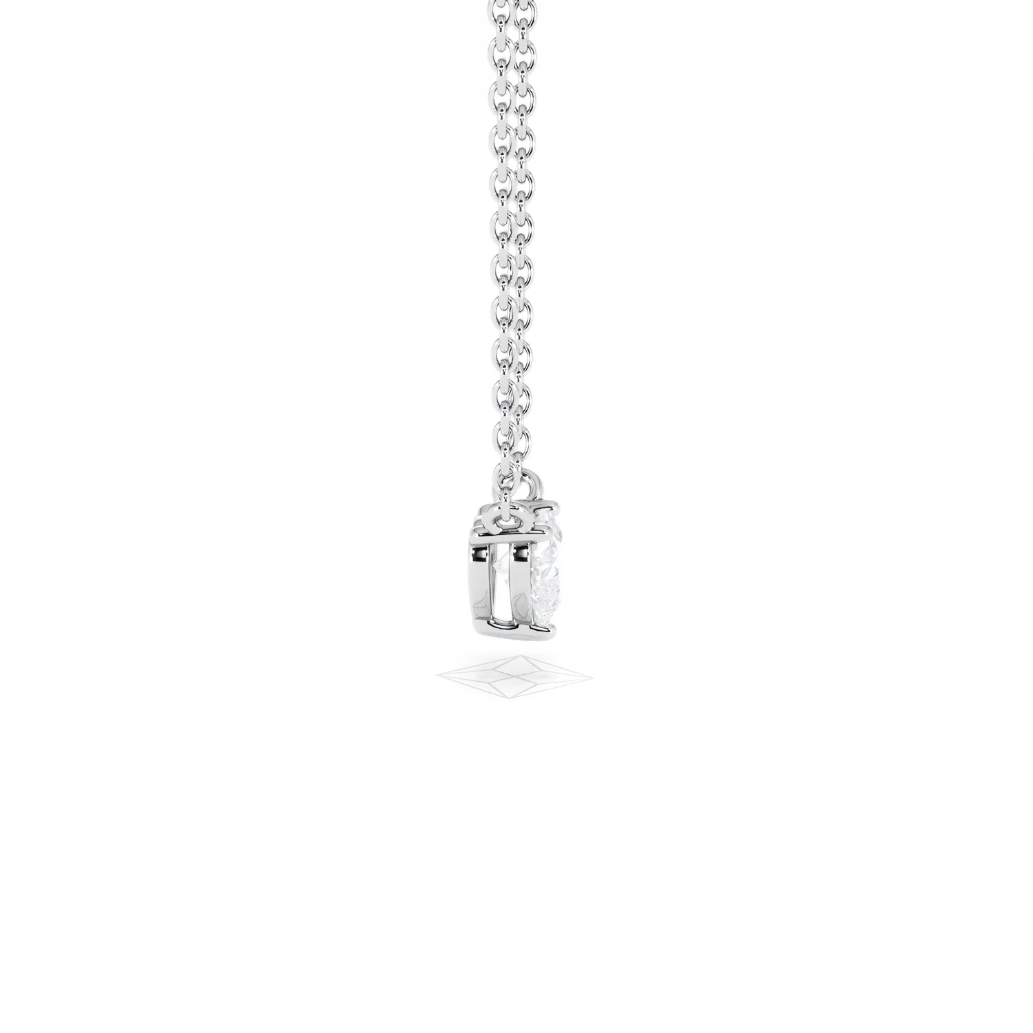 Wanderlust Floating Heart Cut Lab Diamond Solitaire Necklace 0.25ct H/SI in 925 Silver - Image 29