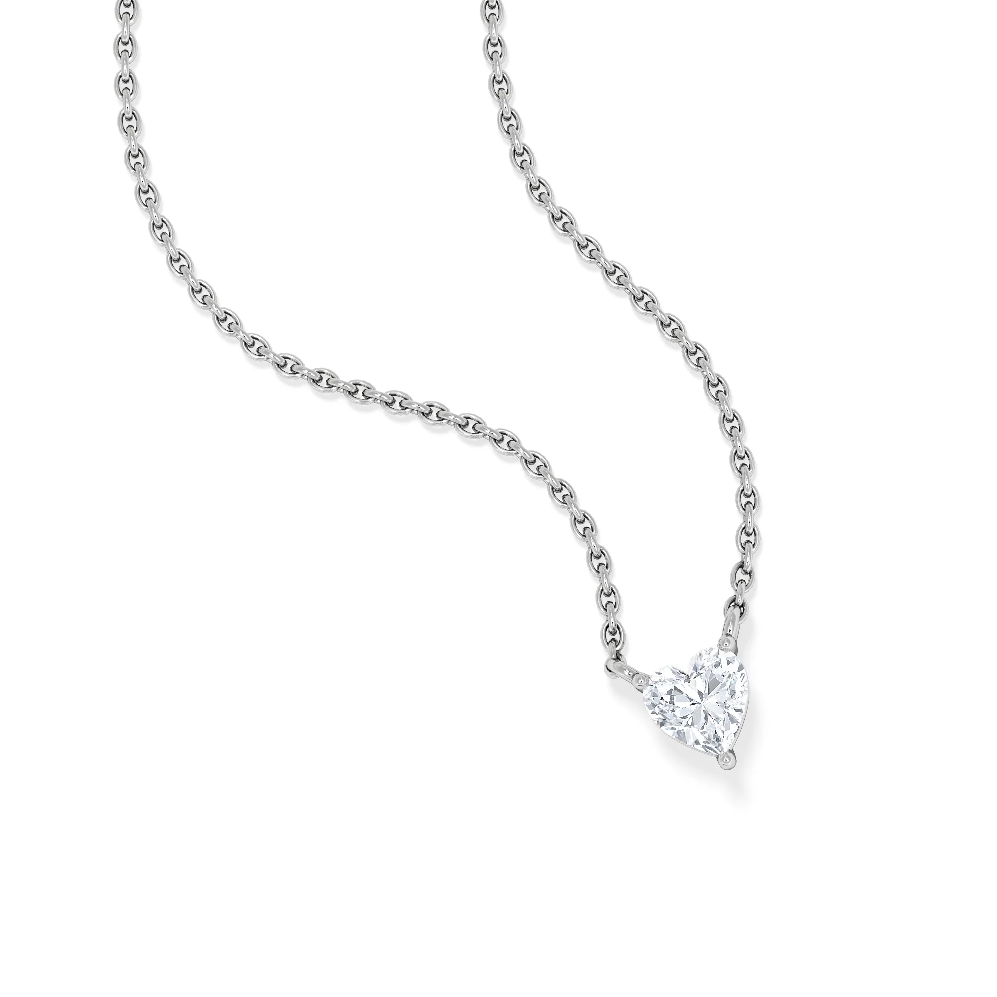 Wanderlust Floating Heart Cut Lab Diamond Solitaire Necklace 0.25ct H/SI in 925 Silver - Image 3
