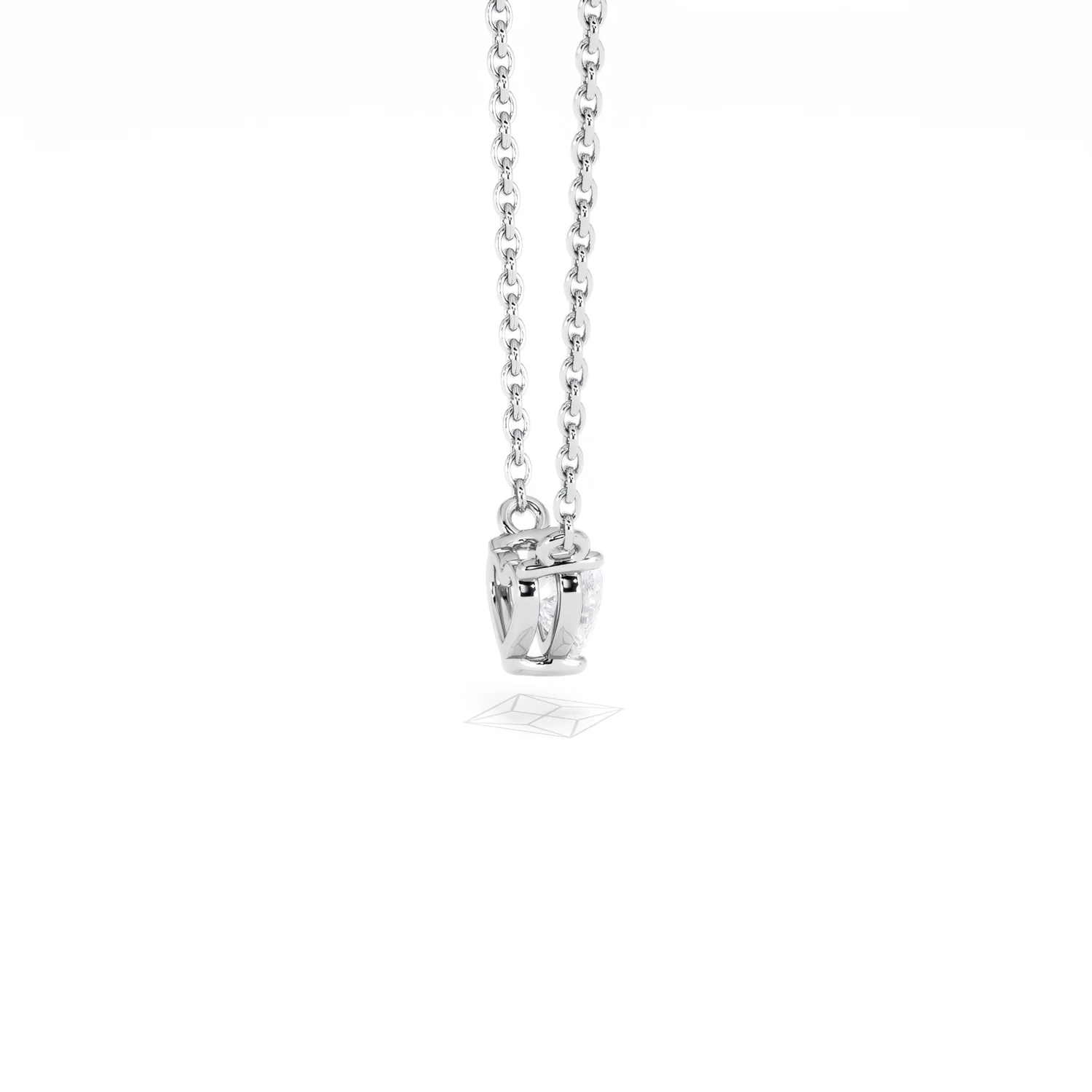 Wanderlust Floating Heart Cut Lab Diamond Solitaire Necklace 0.25ct H/SI in 925 Silver - Image 34