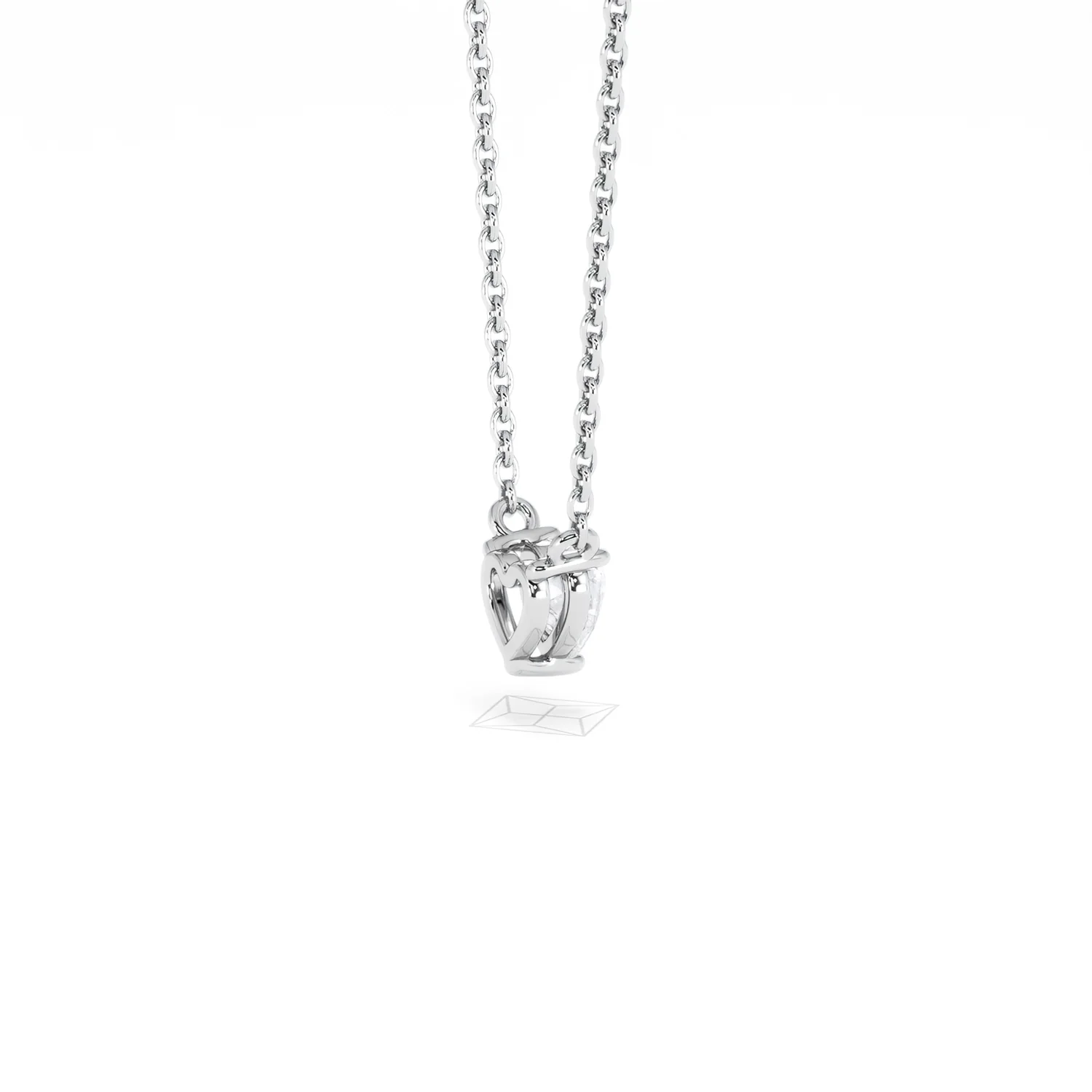 Wanderlust Floating Heart Cut Lab Diamond Solitaire Necklace 0.25ct H/SI in 925 Silver - Image 36