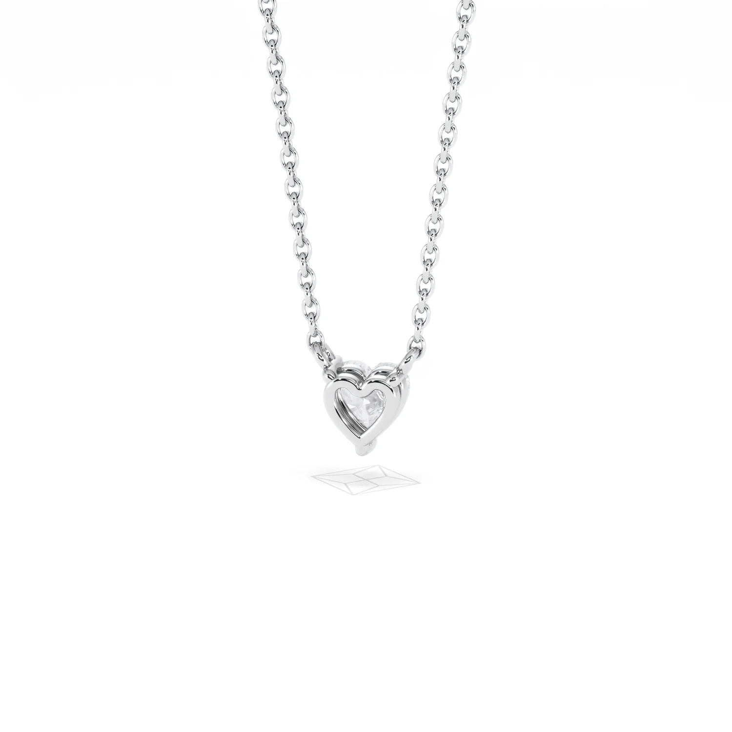 Wanderlust Floating Heart Cut Lab Diamond Solitaire Necklace 0.25ct H/SI in 925 Silver - Image 47