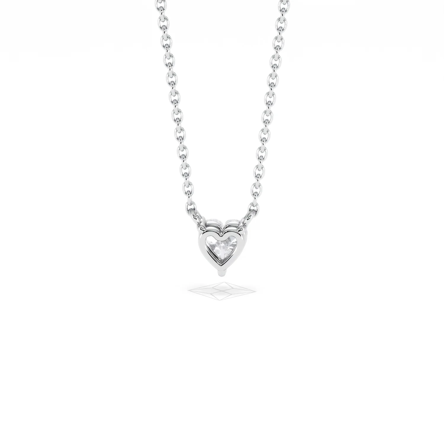 Wanderlust Floating Heart Cut Lab Diamond Solitaire Necklace 0.25ct H/SI in 925 Silver - Image 49