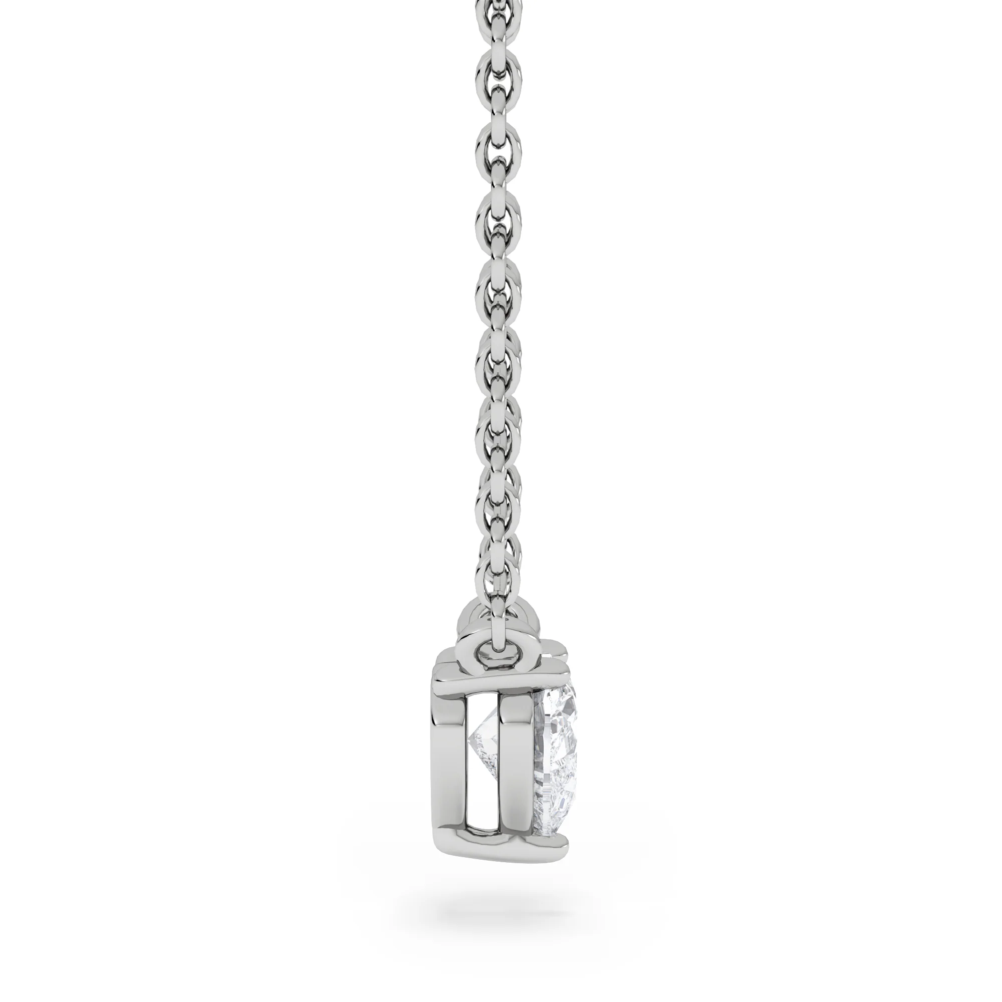 Wanderlust Floating Heart Cut Lab Diamond Solitaire Necklace 0.25ct H/SI in 925 Silver - Image 5