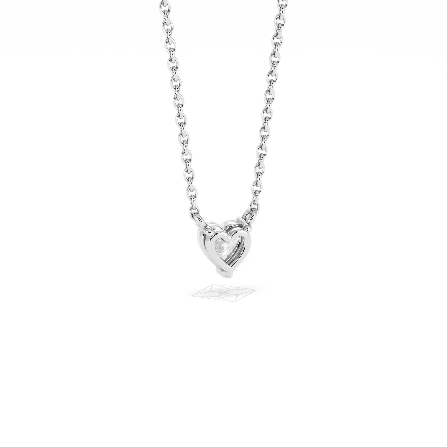 Wanderlust Floating Heart Cut Lab Diamond Solitaire Necklace 0.25ct H/SI in 925 Silver - Image 54